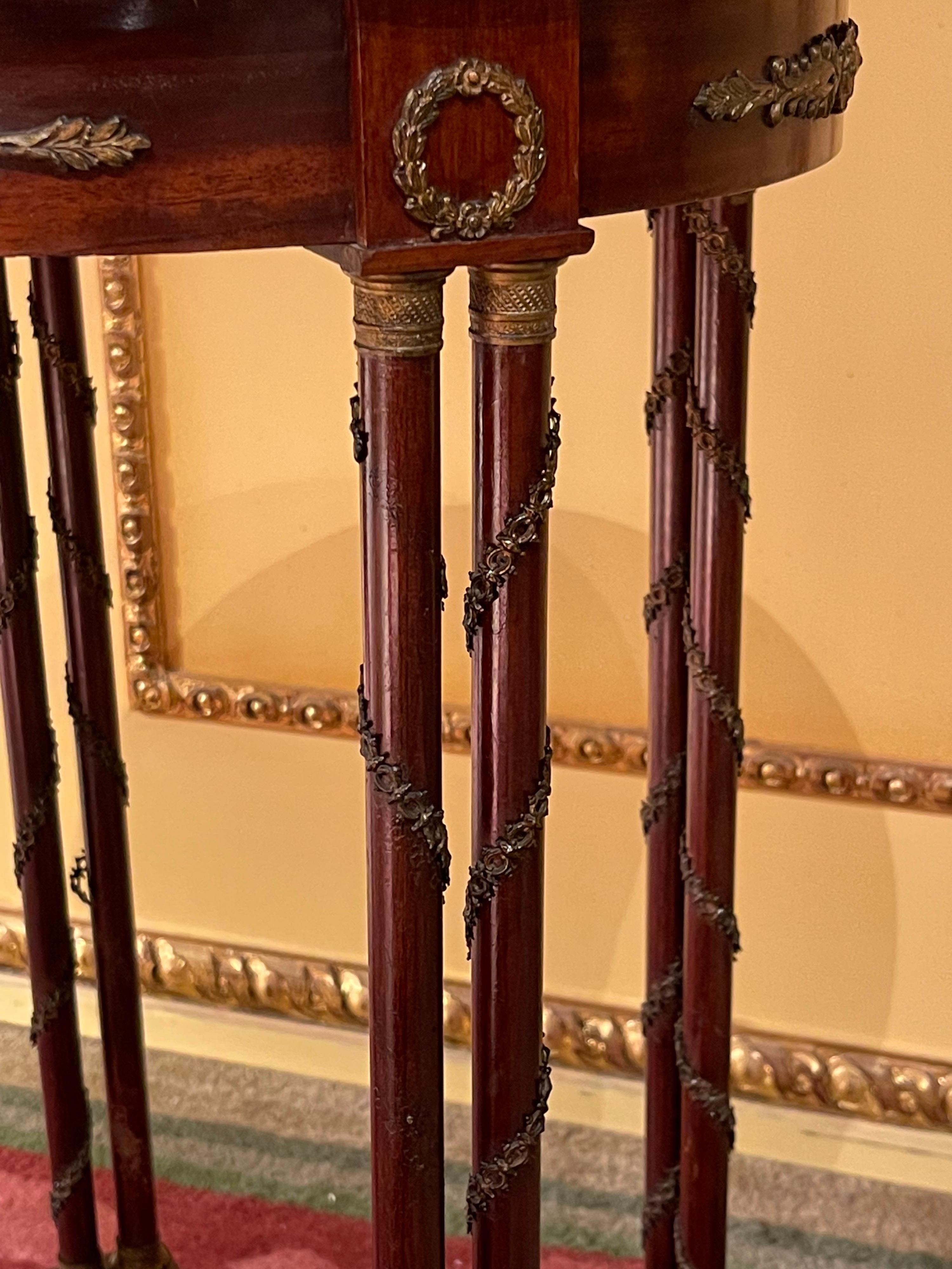 Mahogany French Gueridon/Side Table with Bronze Napoleon III For Sale