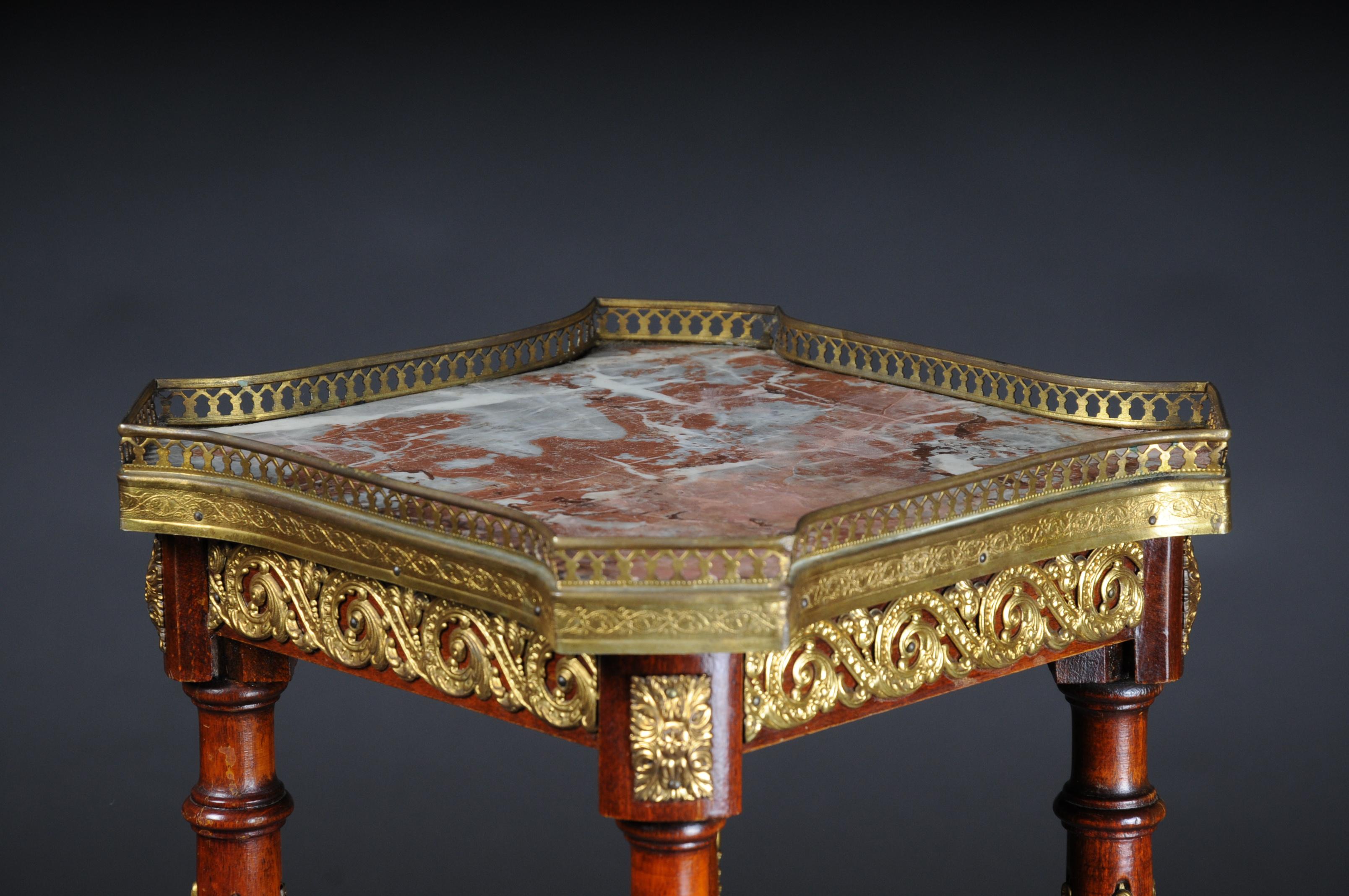 French Gueridon Side Table with Bronze Napoleon III 1