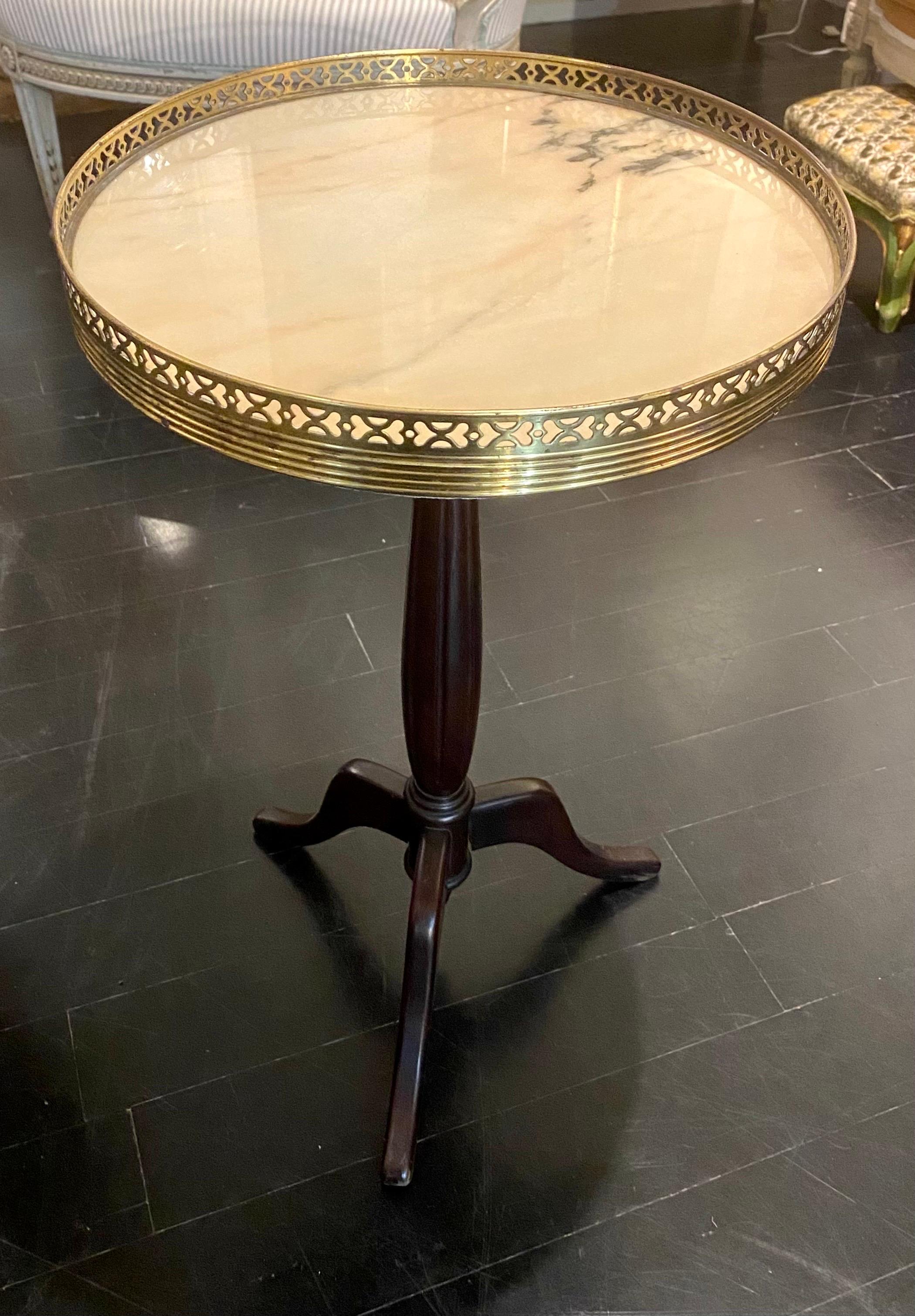 French Guéridon Side Table with Marble Top For Sale 6