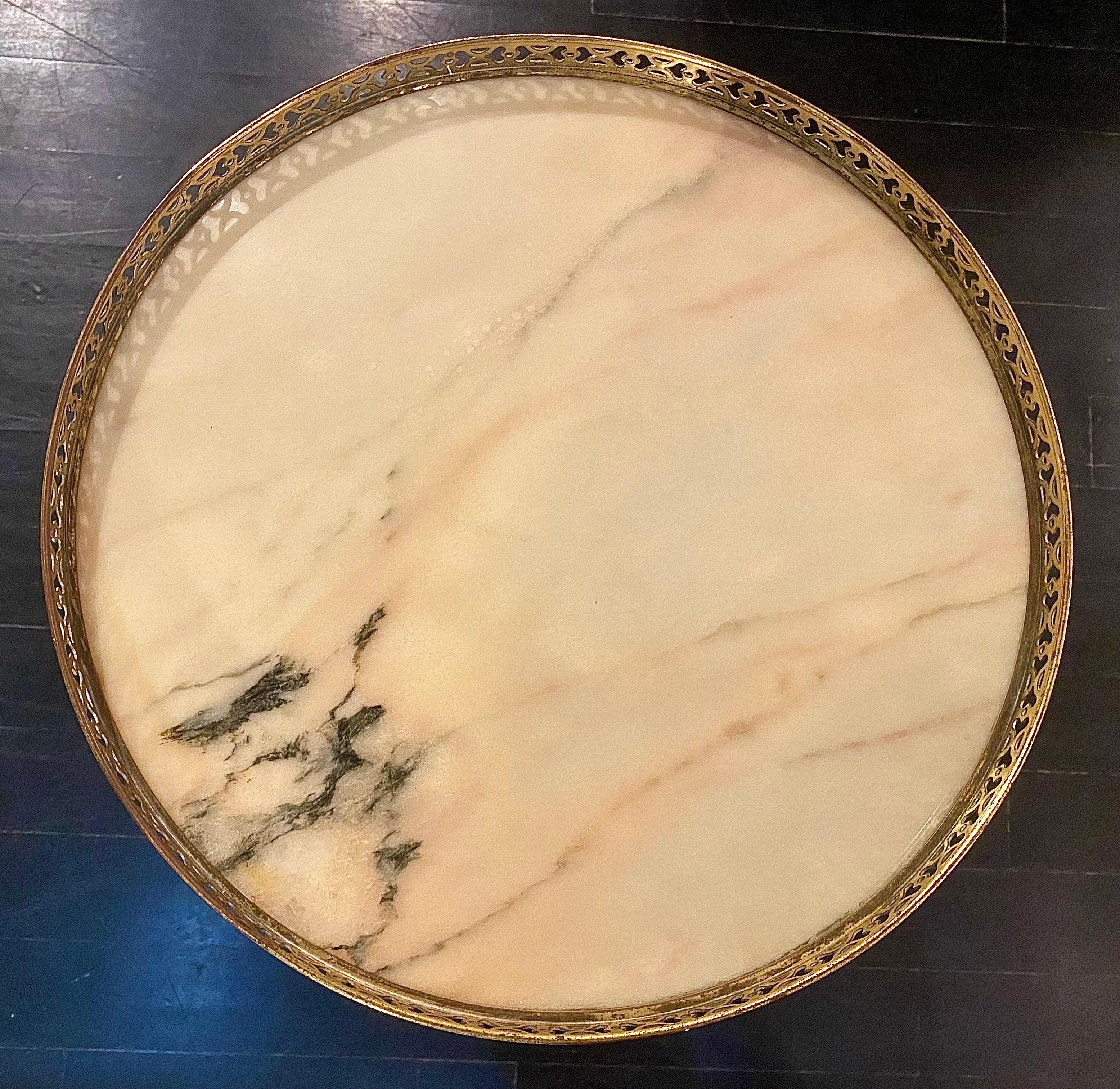 French Guéridon Side Table with Marble Top For Sale 7