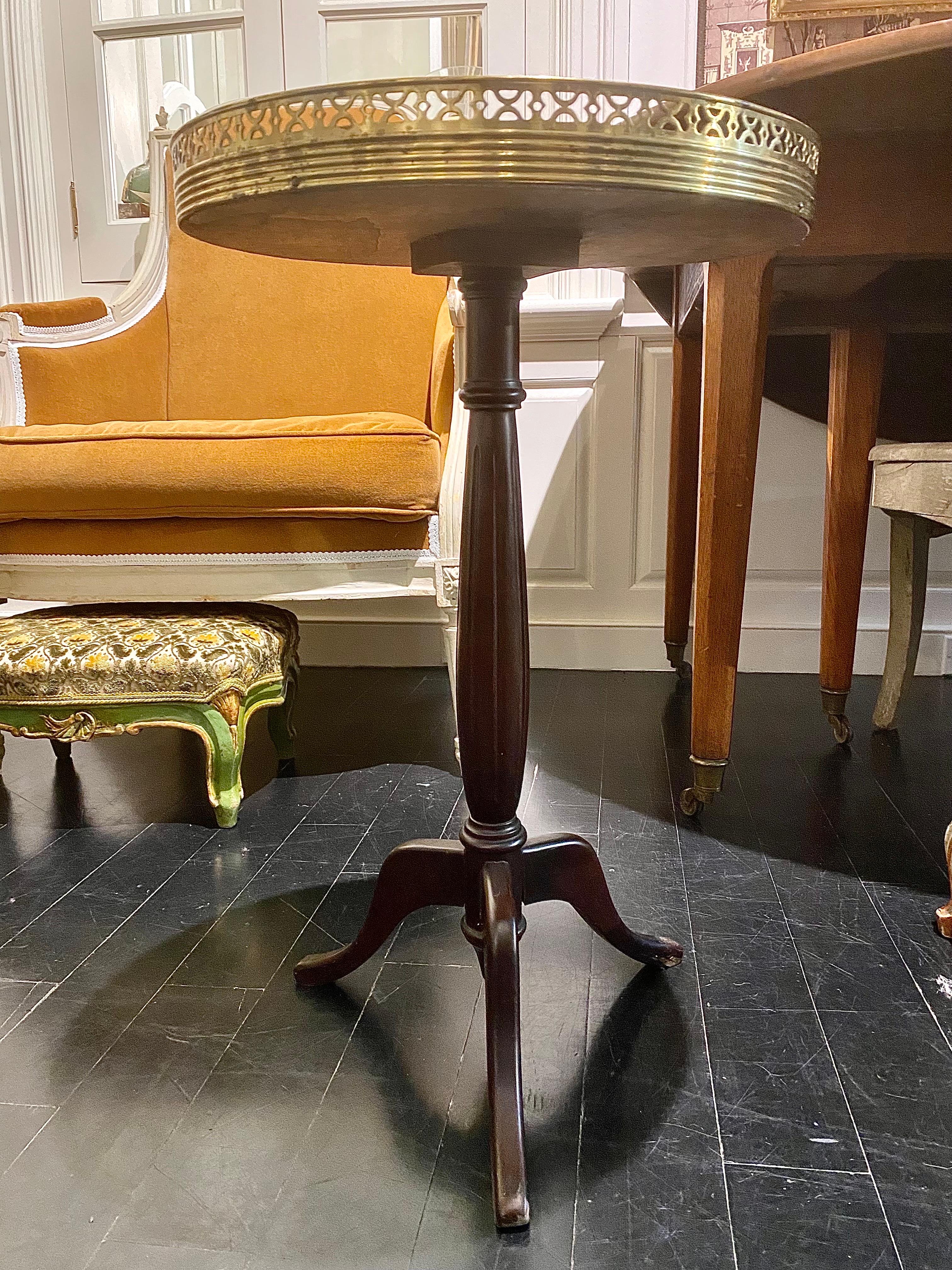 French Guéridon Side Table with Marble Top For Sale 10