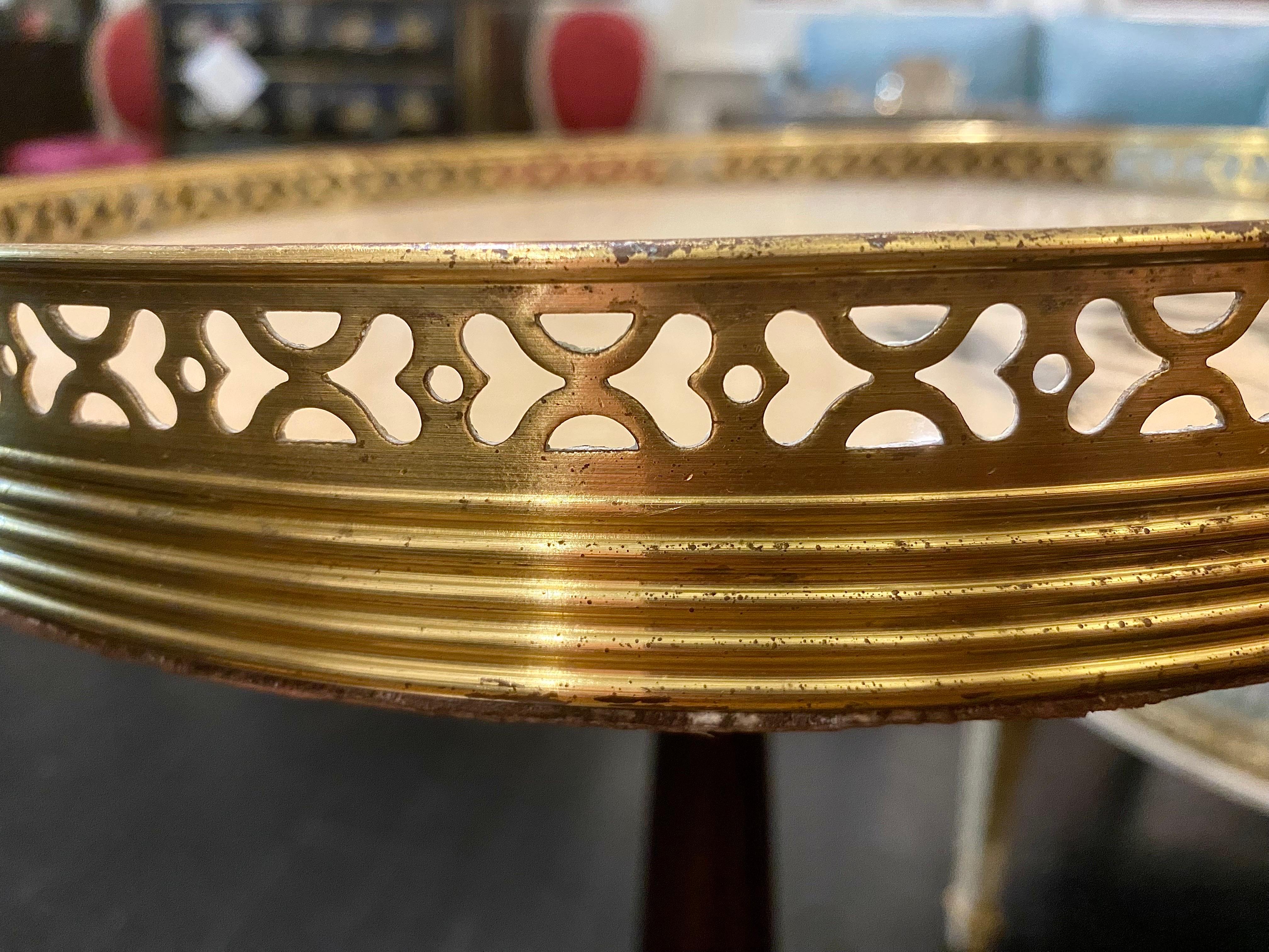 French Guéridon Side Table with Marble Top For Sale 2