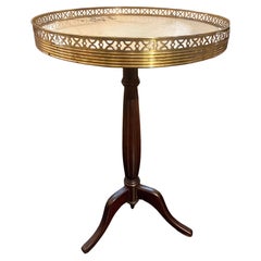 French Guéridon Side Table with Marble Top