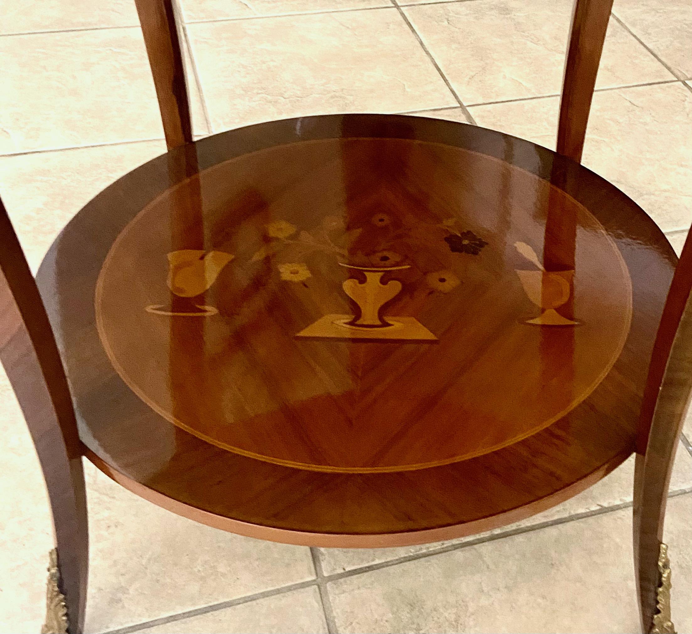 French Gueridon Style Inlaid Side Table For Sale 5