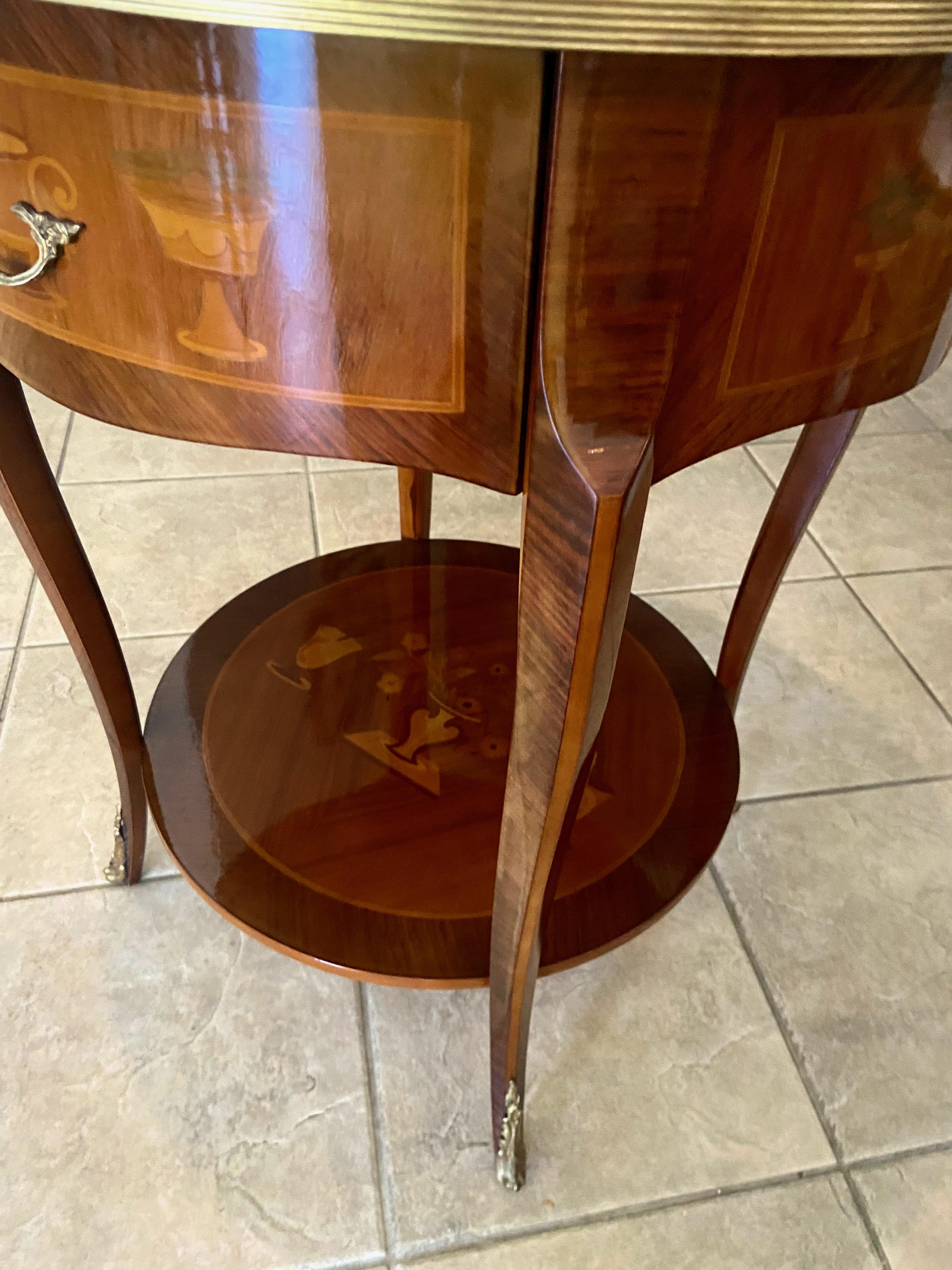 French Gueridon Style Inlaid Side Table For Sale 6