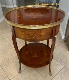 French Gueridon Style Inlaid Side Table