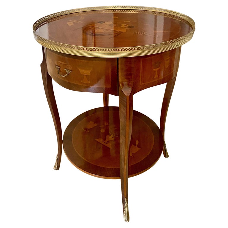 French Gueridon Style Inlaid Side Table For Sale at 1stDibs