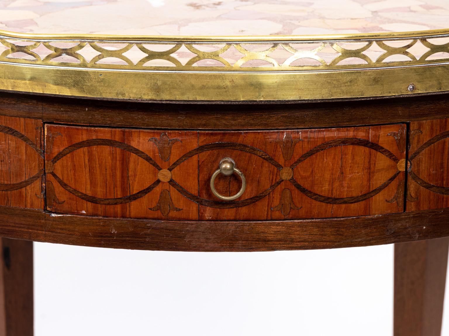 Marquetry French Gueridon Table  For Sale