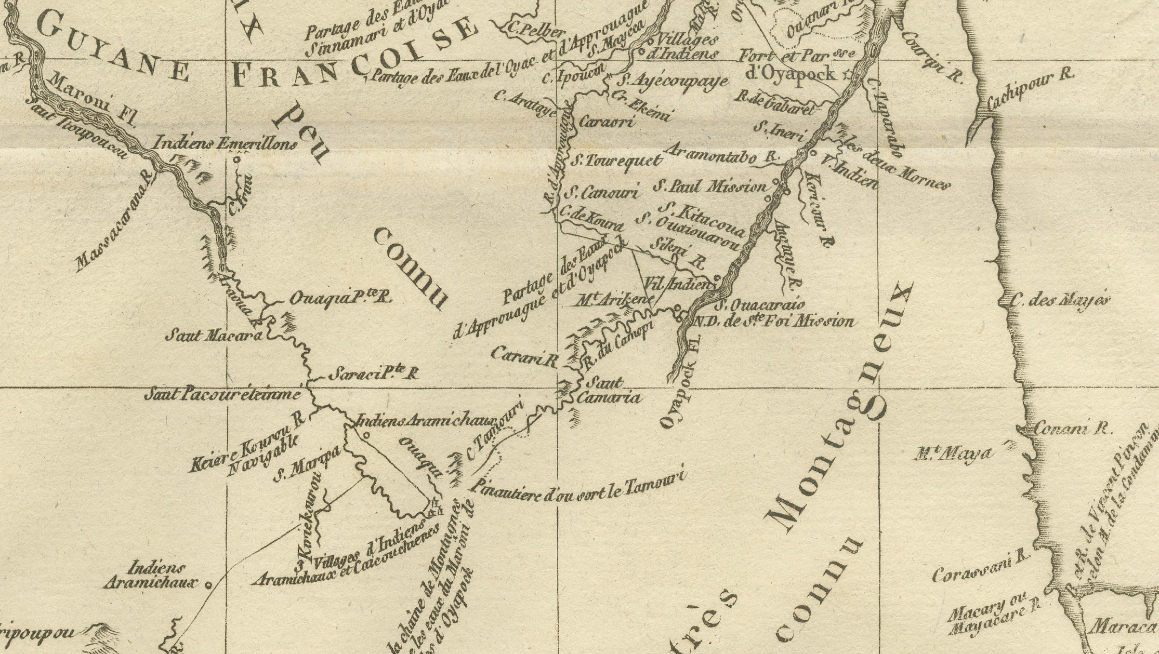 French Guiana & Suriname – Rigobert Bonne’s Colonial Map of the Guianas, c.1780