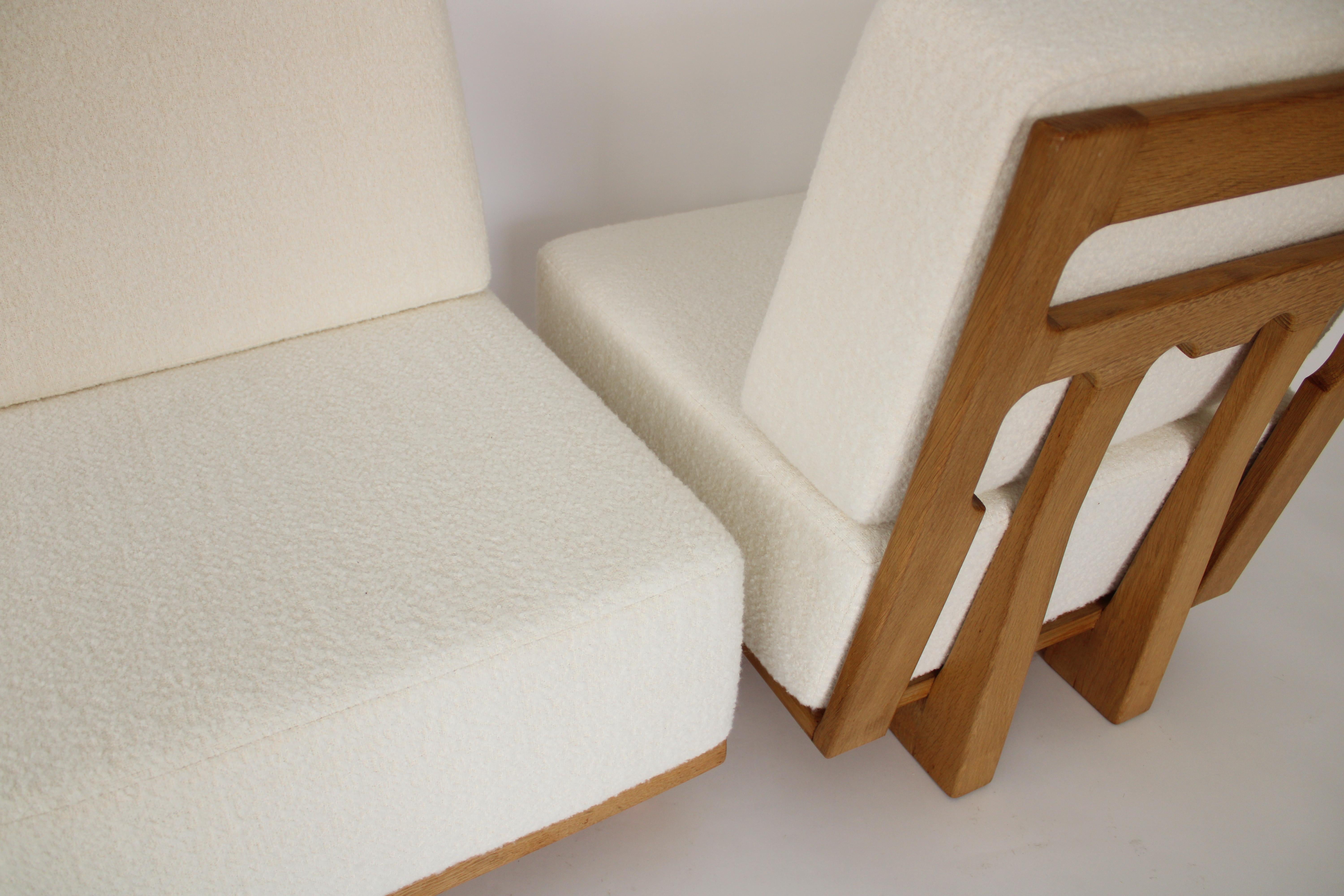 French Guillerme and Chambron Votre Maison Pair of Lounge Chairs Model Elmyre For Sale 5