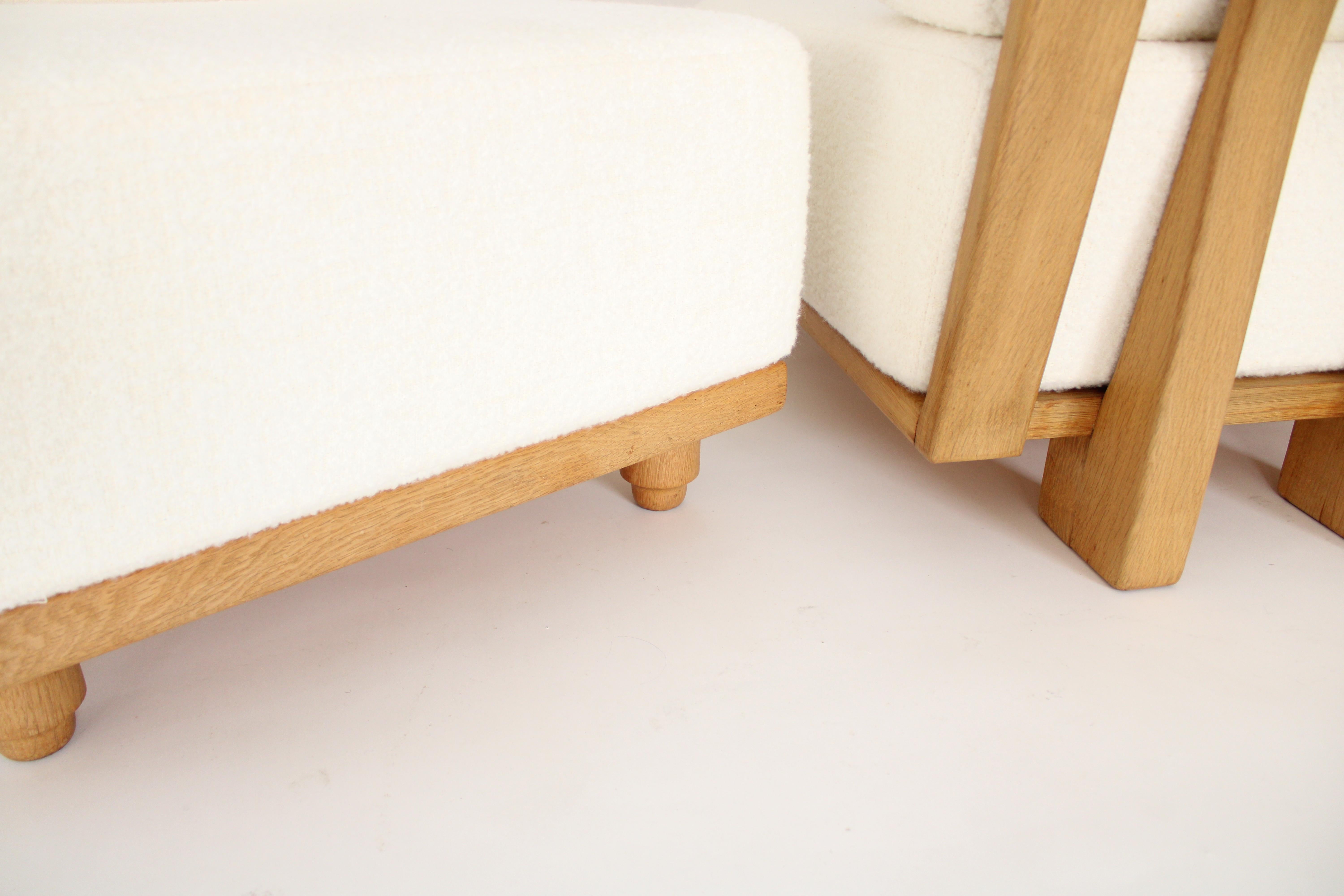 French Guillerme and Chambron Votre Maison Pair of Lounge Chairs Model Elmyre For Sale 6