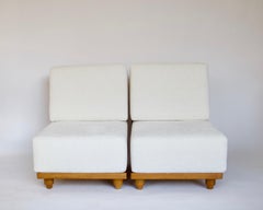 French Guillerme and Chambron Votre Maison Pair of Lounge Chairs Model Elmyre