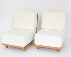 French Guillerme et Chambron Votre Maison Pair of Lounge Chairs Model Elmyre
