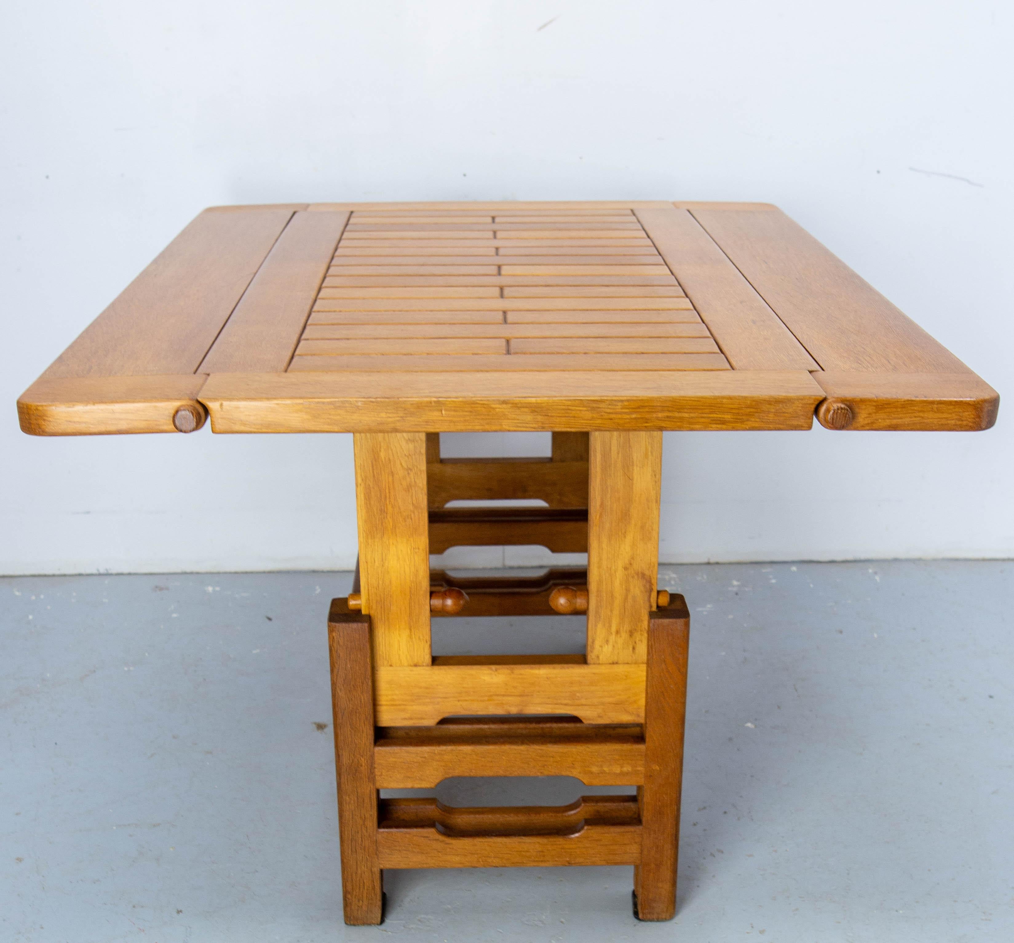 Table à café et table à manger modulaire en chêne massif de Guillerme & Chambron, c.1950 en vente 4