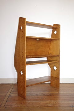 French Guillerme & Chambron Oak Secretary for Votre Maison, 1960s