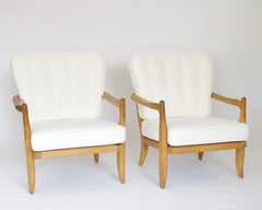 French Guillerme Chambron Votre Maison Pair of Lounge or Side Chairs Model Jose