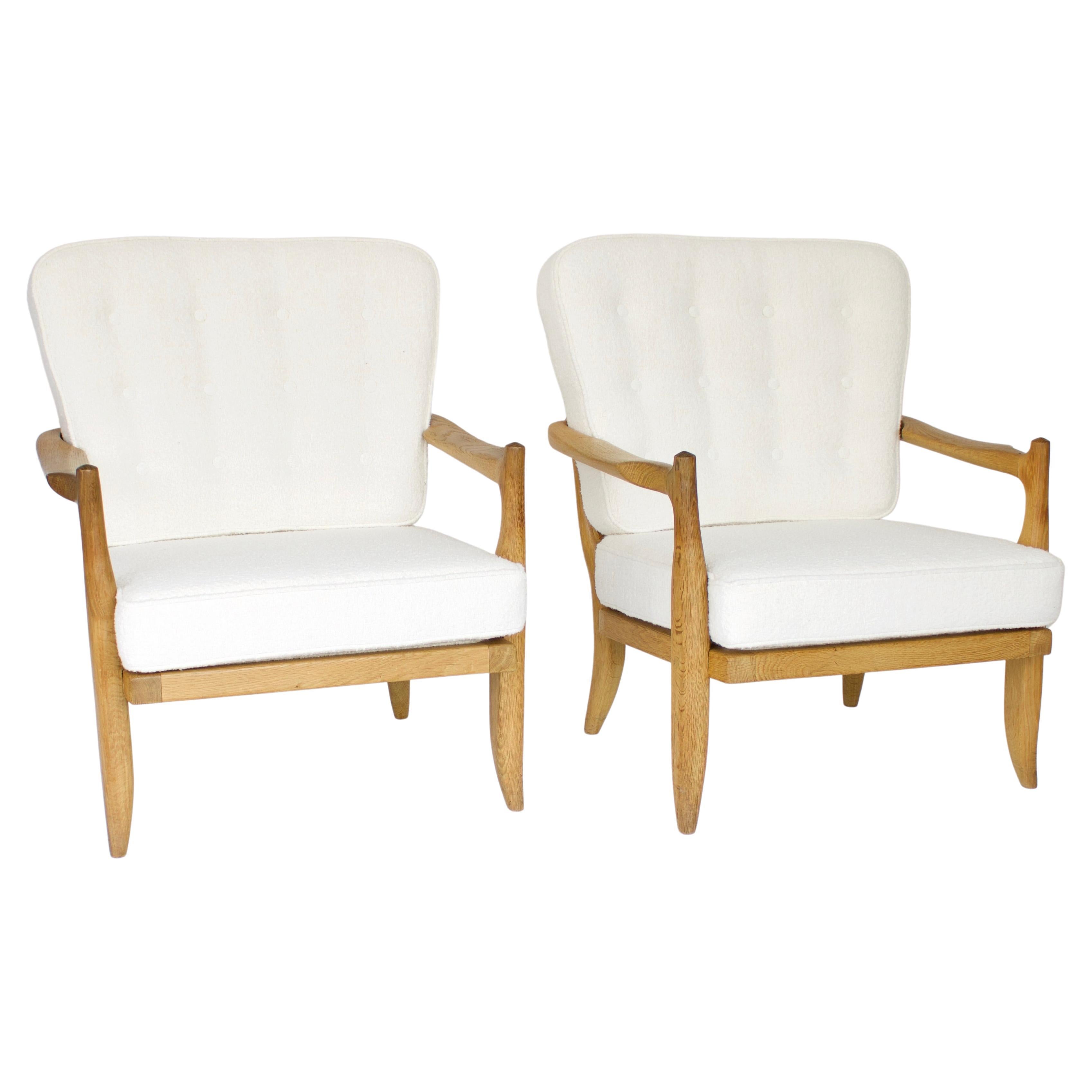 French Guillerme Chambron Votre Maison Pair of Lounge or Side Chairs Model Jose