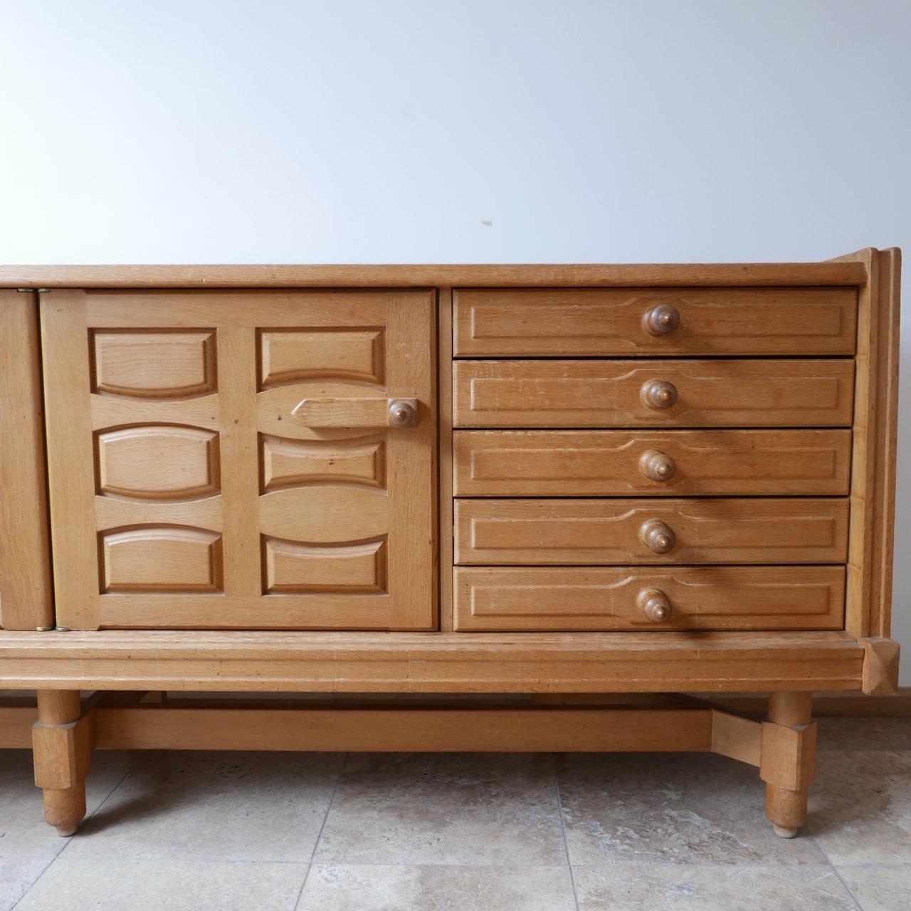 French Guillerme et Chambron Oak and Ceramic Mid-Century Credenza/Sideboard 6