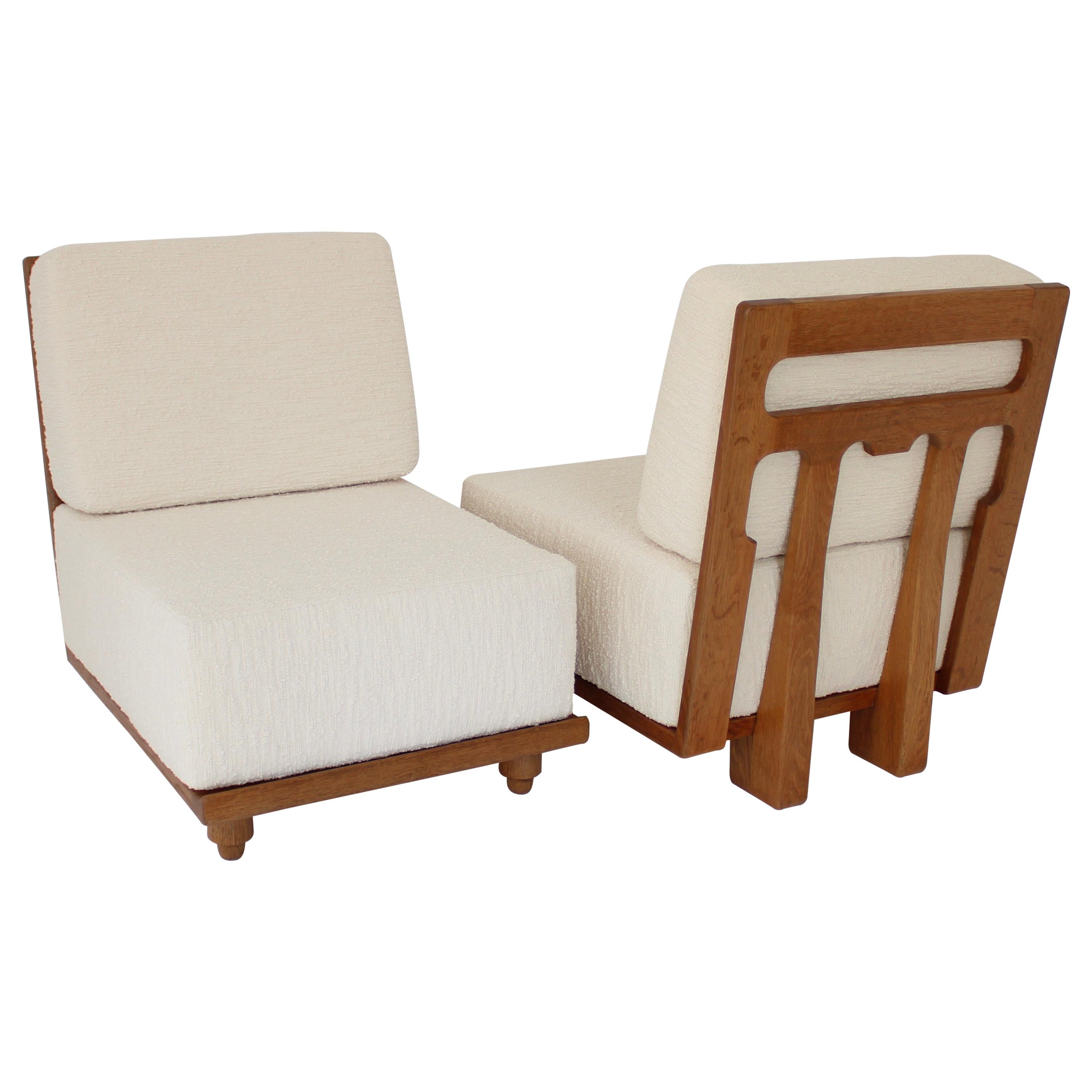 French Guillerme Et Chambron Votre Maison Pair of Lounge Chairs Model Elmyre