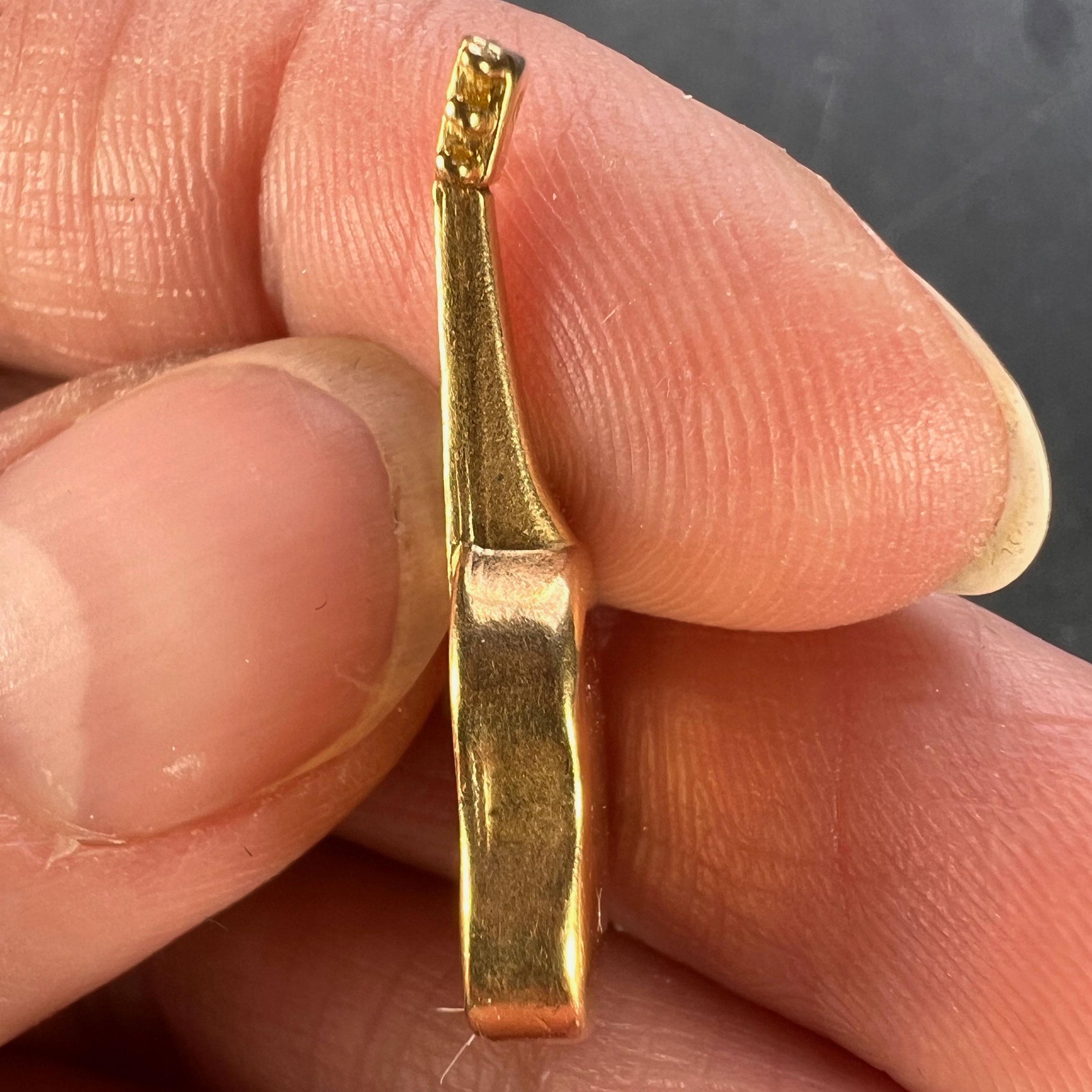 French Guitar 18K Yellow Gold Charm Pendant For Sale 3