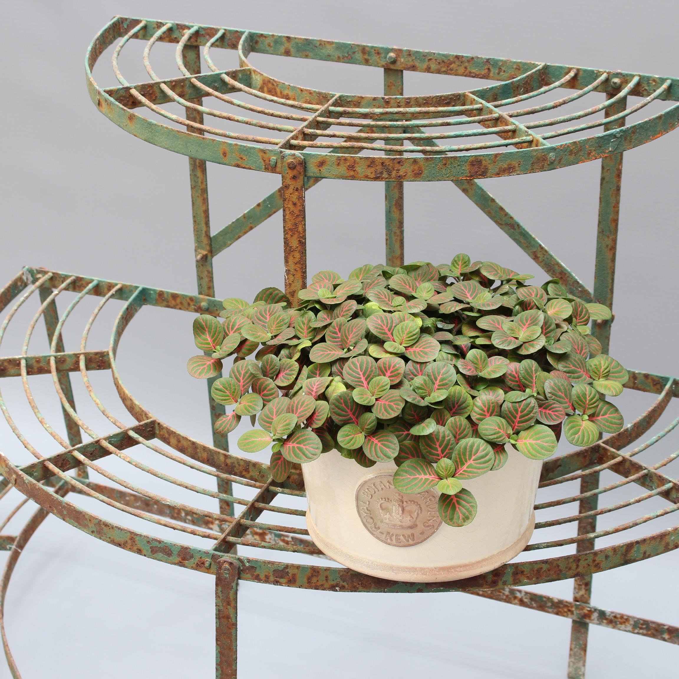 half round tiered plant stand