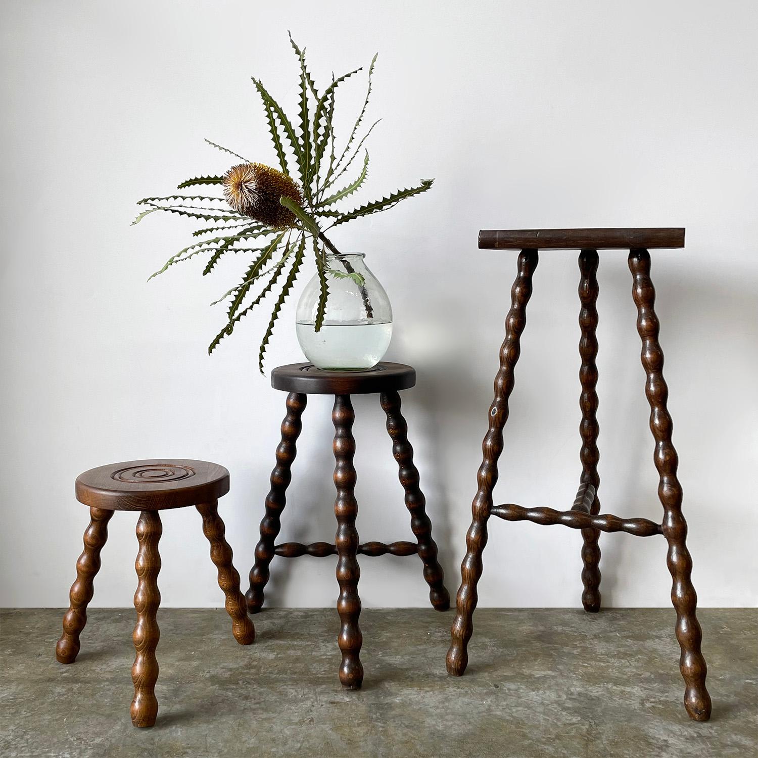 French Half Moon Tripod Stool For Sale 9