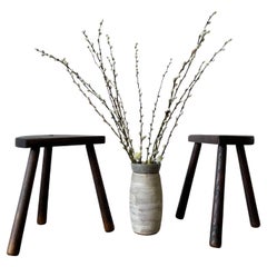 Used French Half Moon Tripod Stool