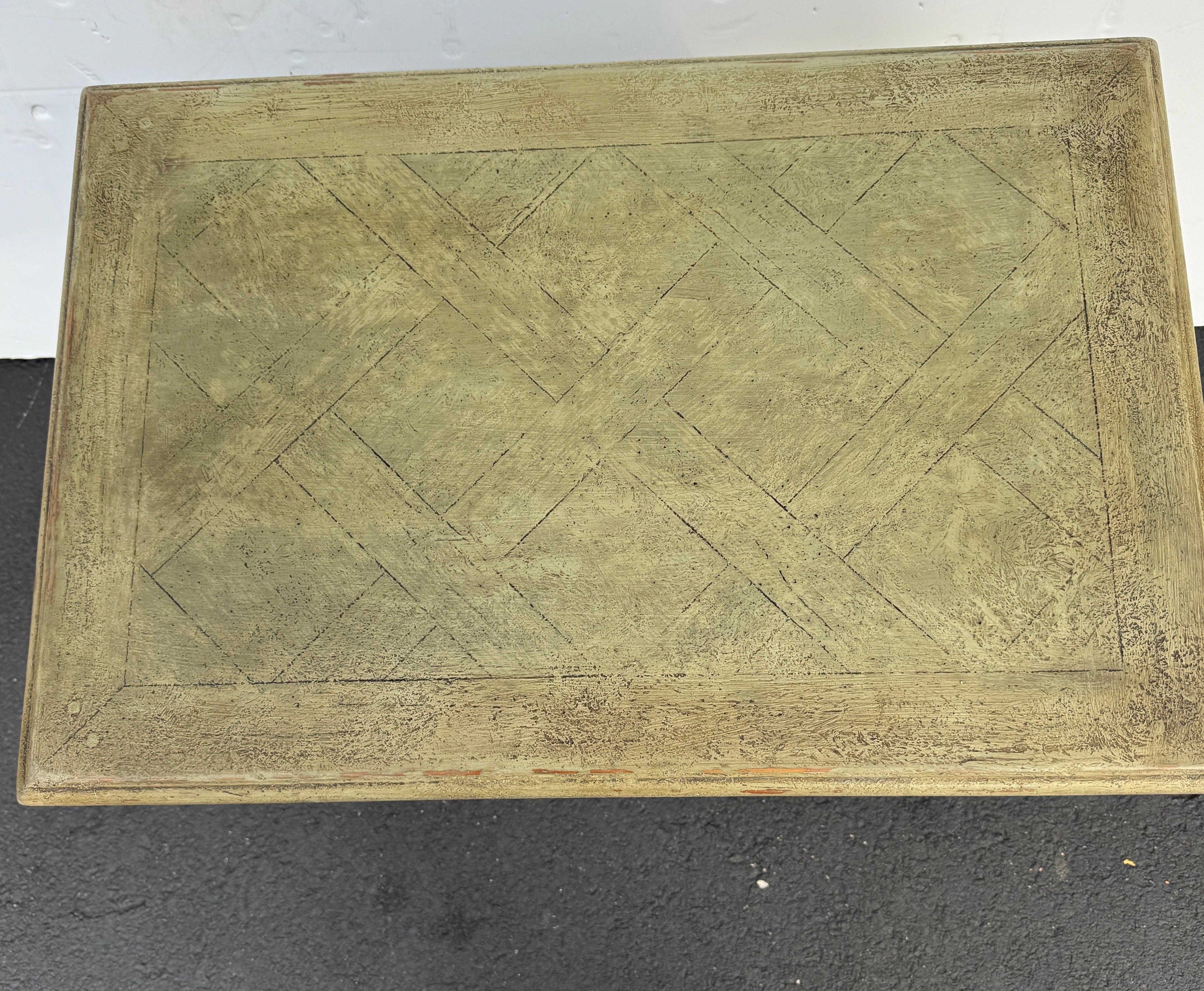 French Hall Console End Occasional Table Painted Green For Sale 3