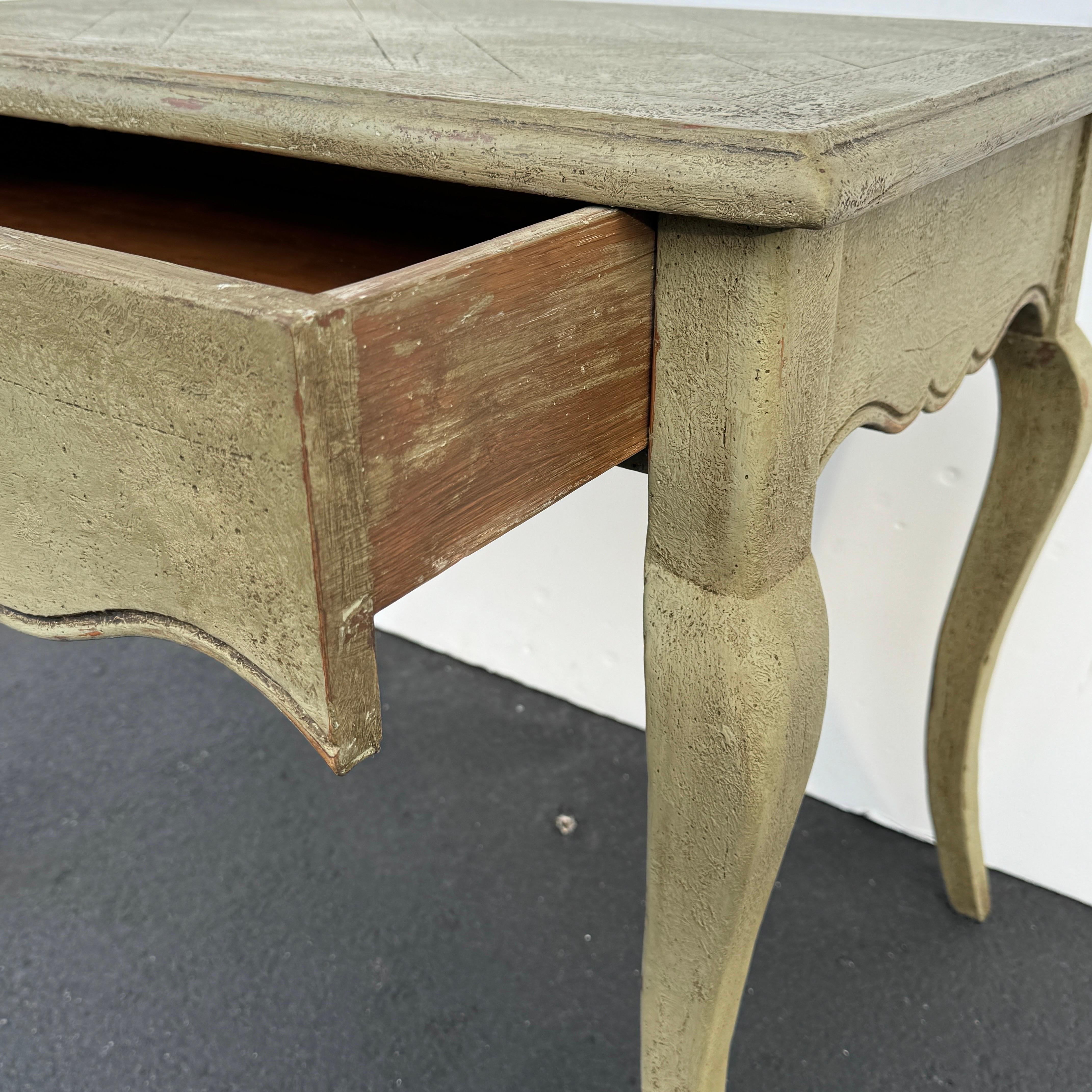 French Hall Console End Occasional Table Painted Green For Sale 8