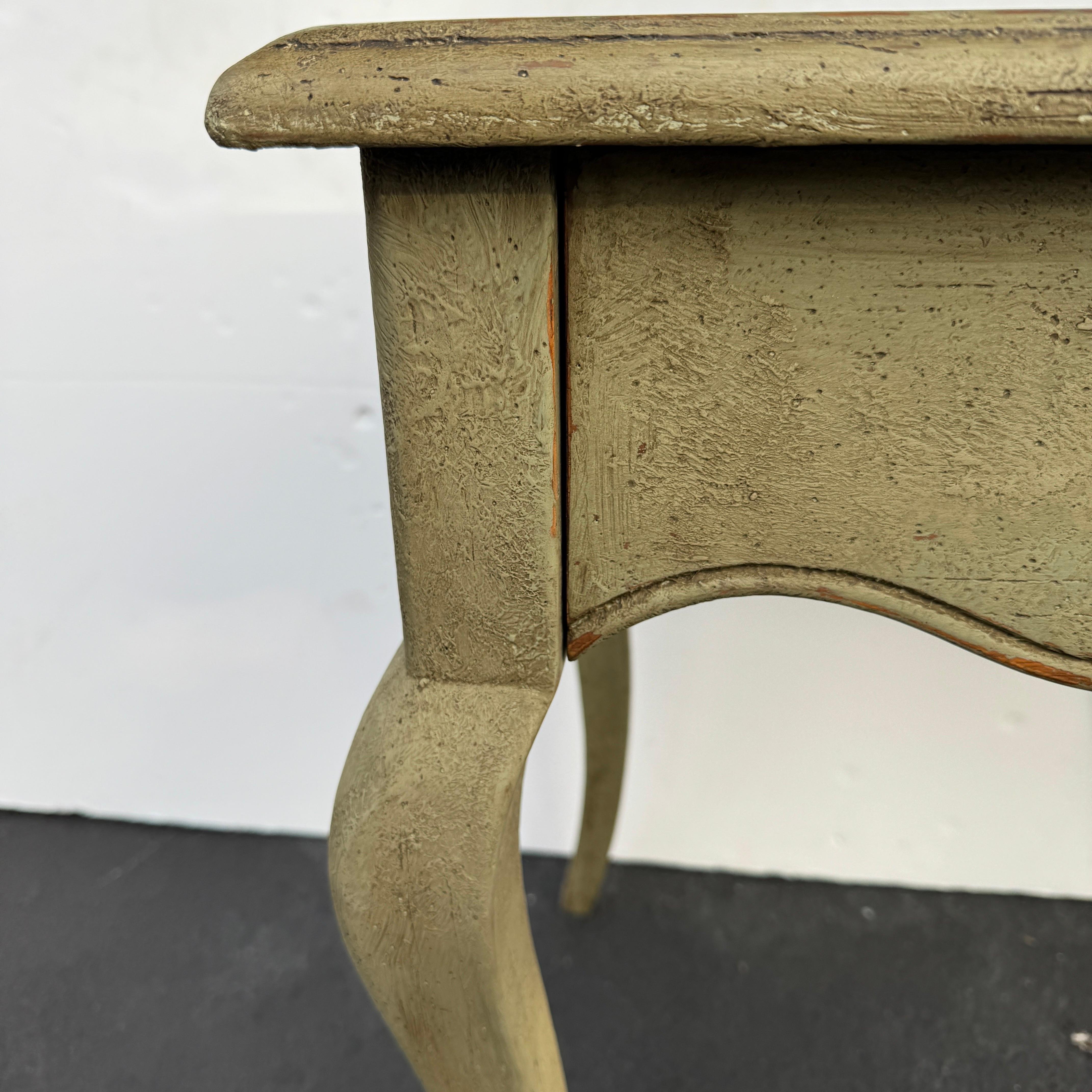 French Hall Console End Occasional Table Painted Green For Sale 10