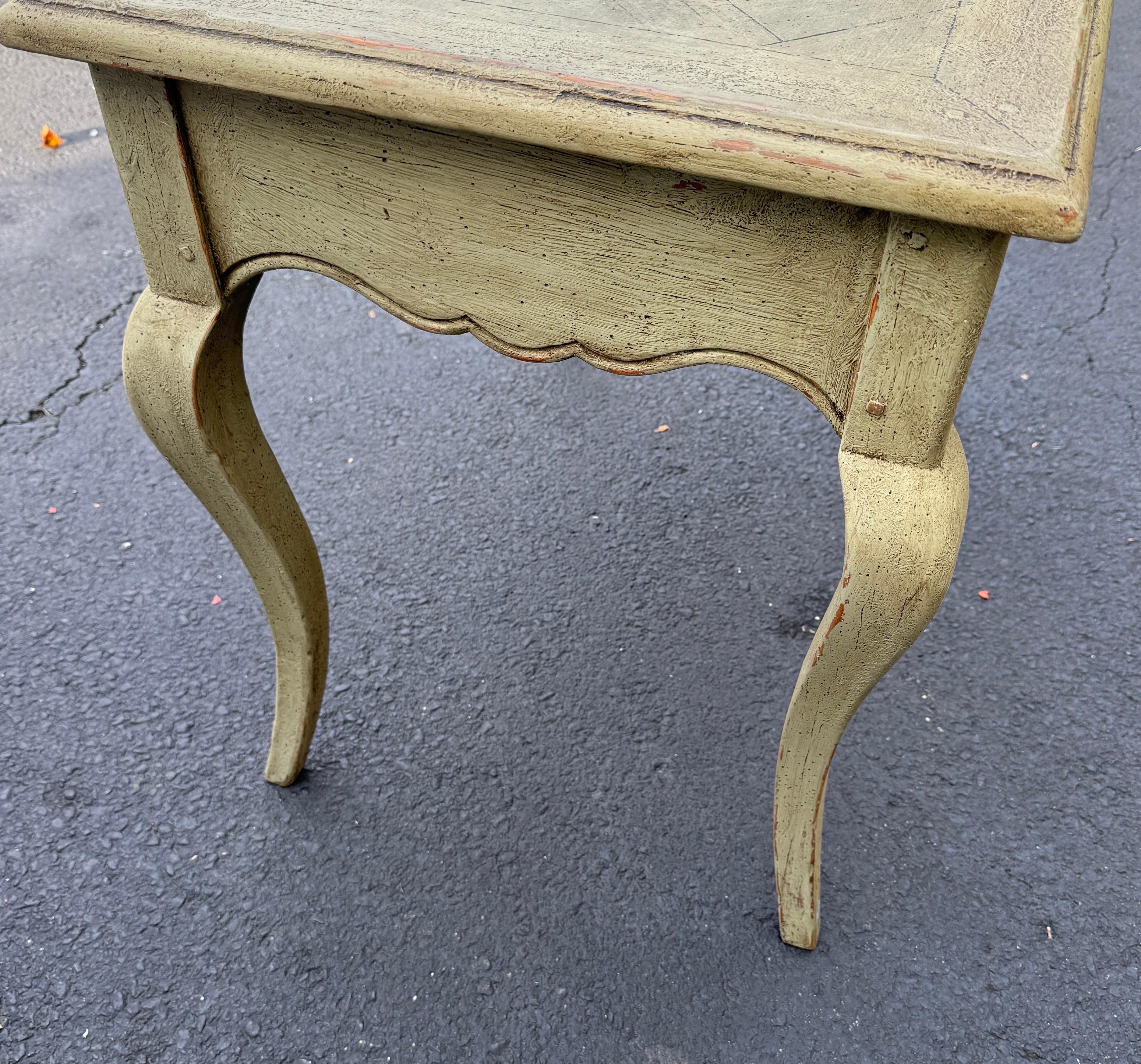 French Hall Console End Occasional Table Painted Green For Sale 12