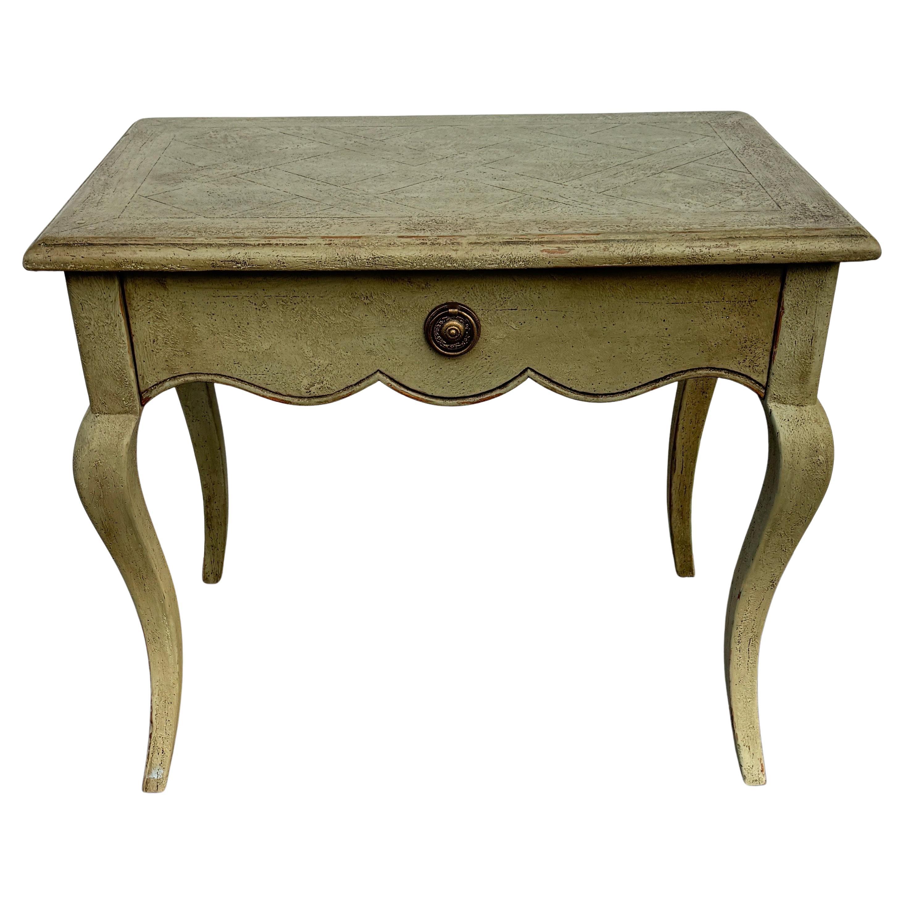 Tavolo Occasionale con Consolle Francese Dipinto di Verde