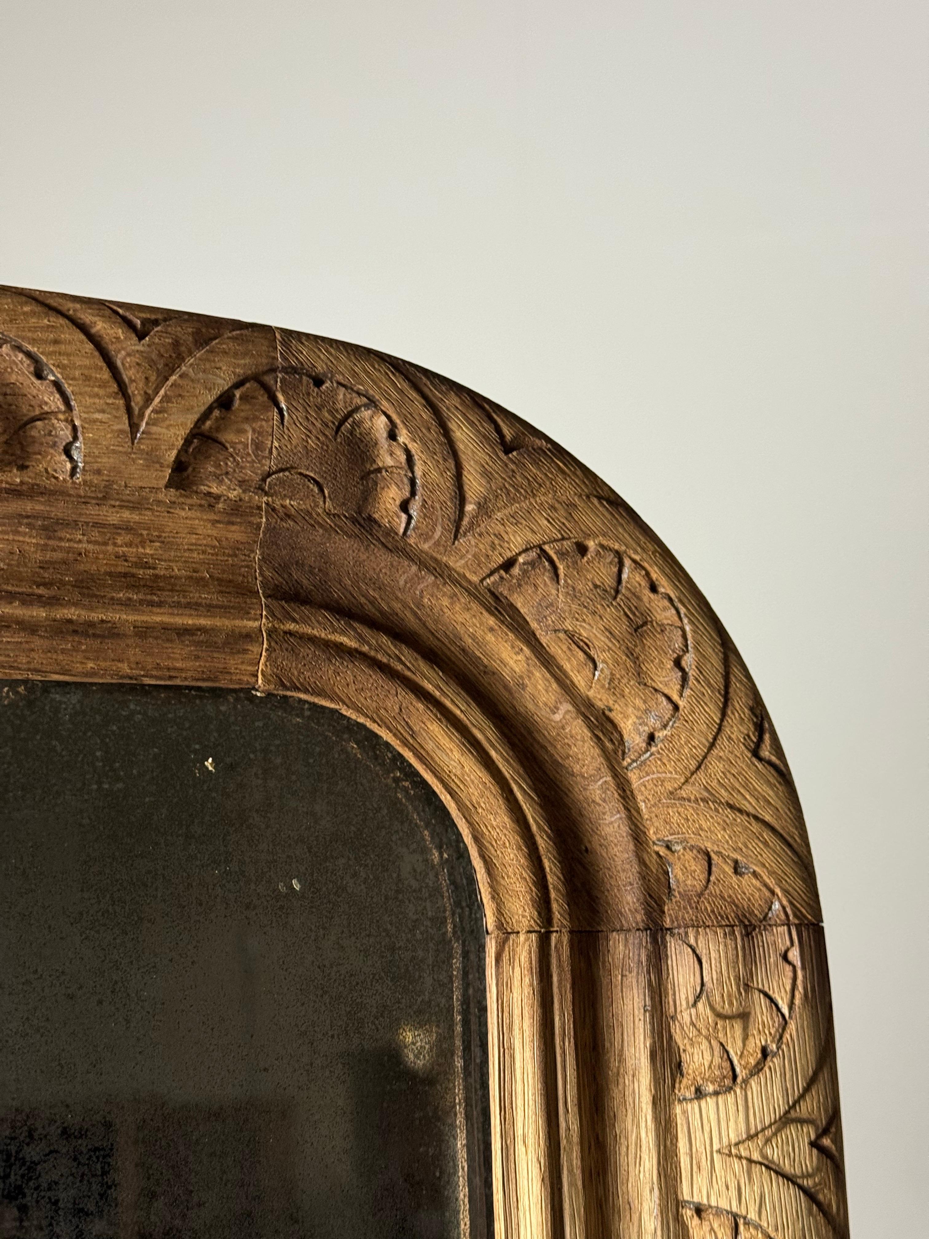 French Hall Mirror 19th century Oak For Sale 6