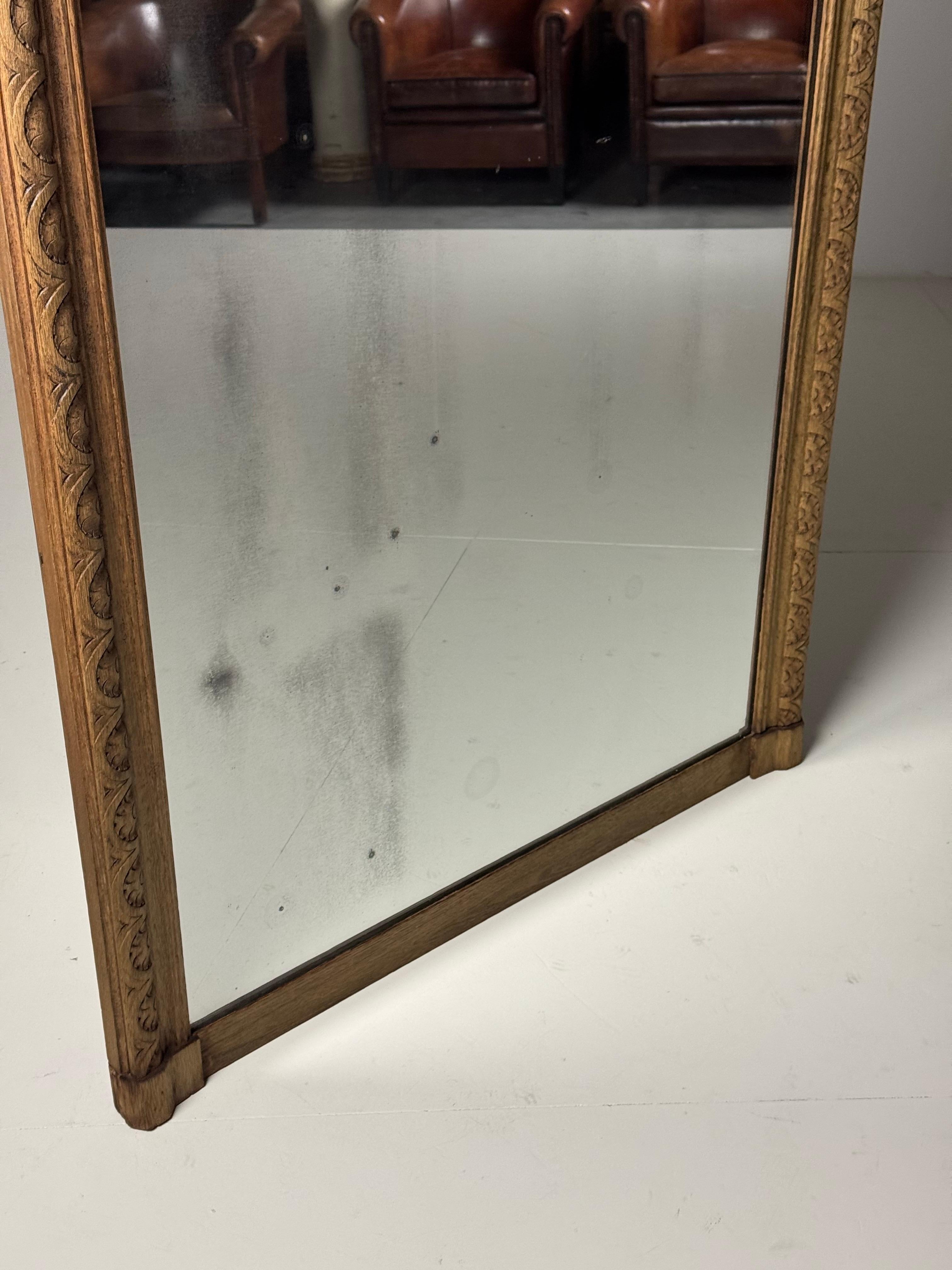 French Hall Mirror 19th century Oak For Sale 7
