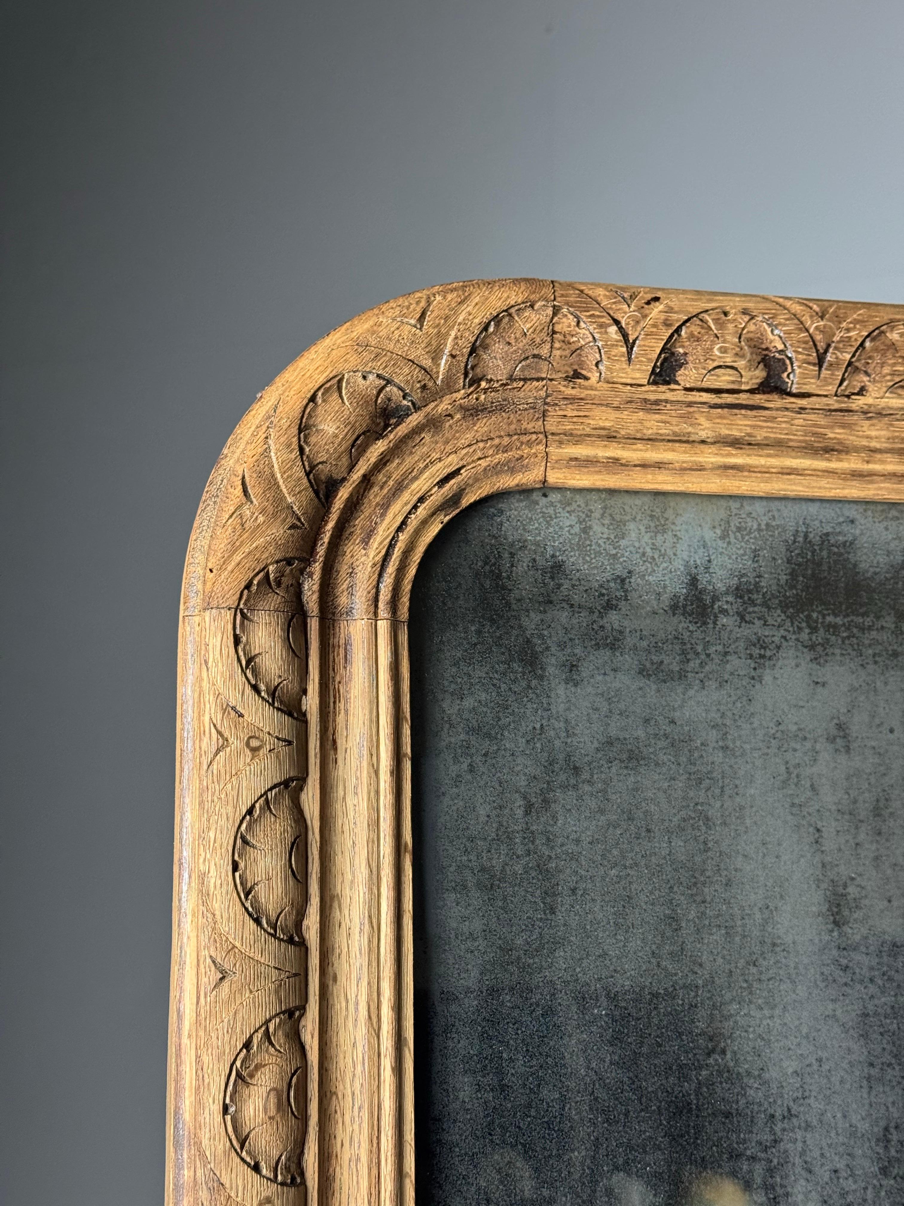 French Hall Mirror 19th century Oak For Sale 8