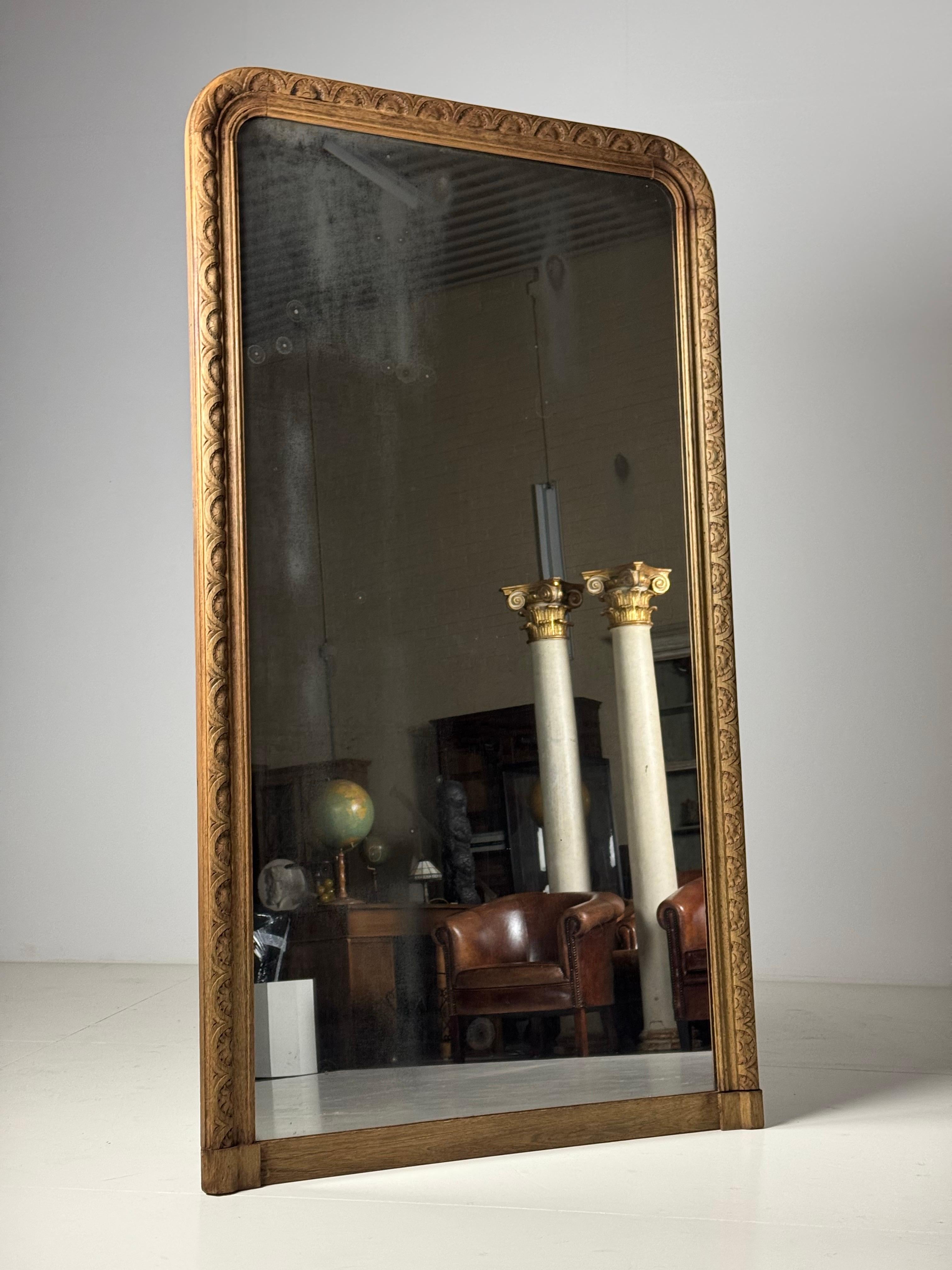 French Hall Mirror 19th century Oak For Sale 9