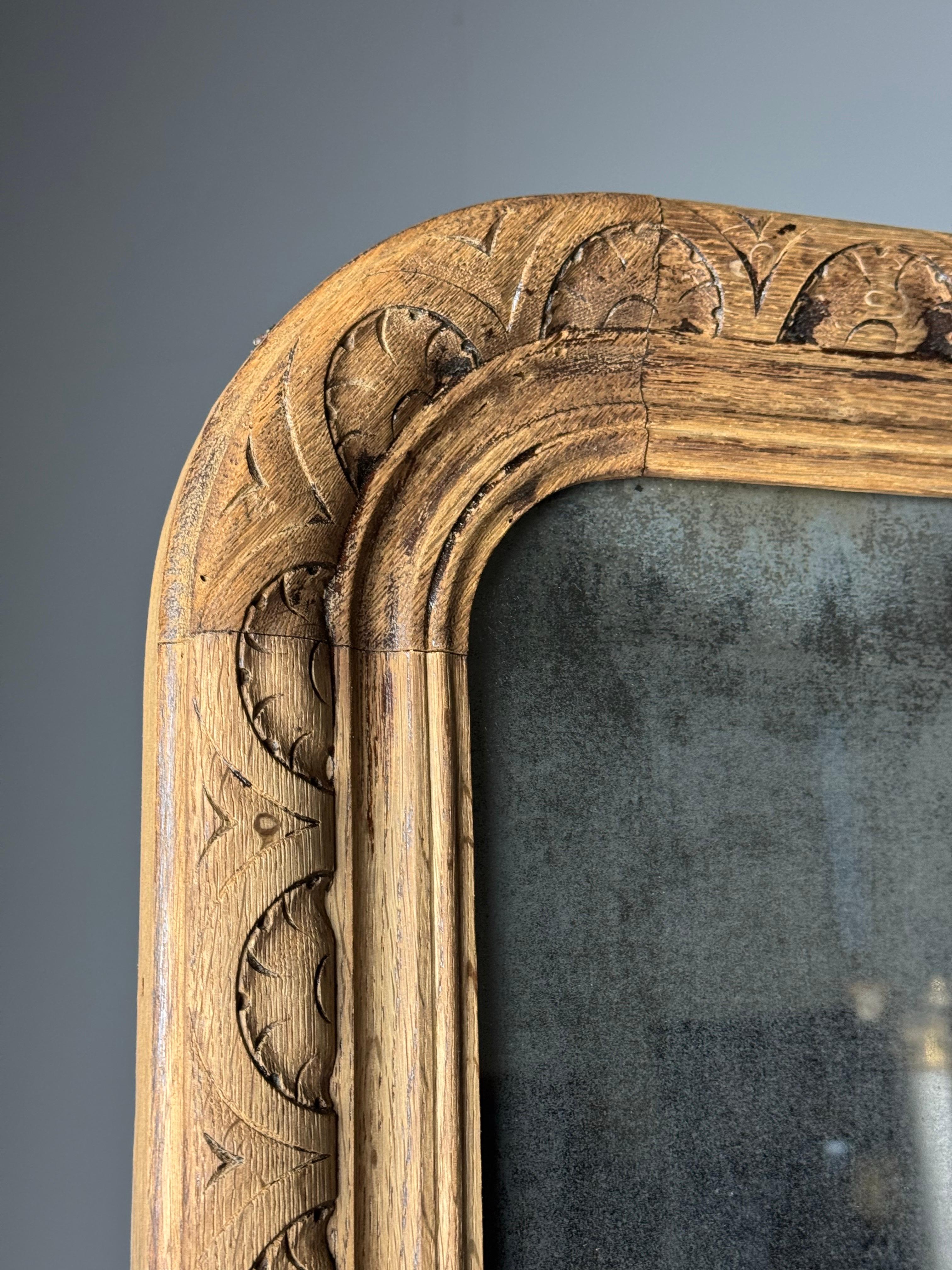 French Hall Mirror 19th century Oak For Sale 11