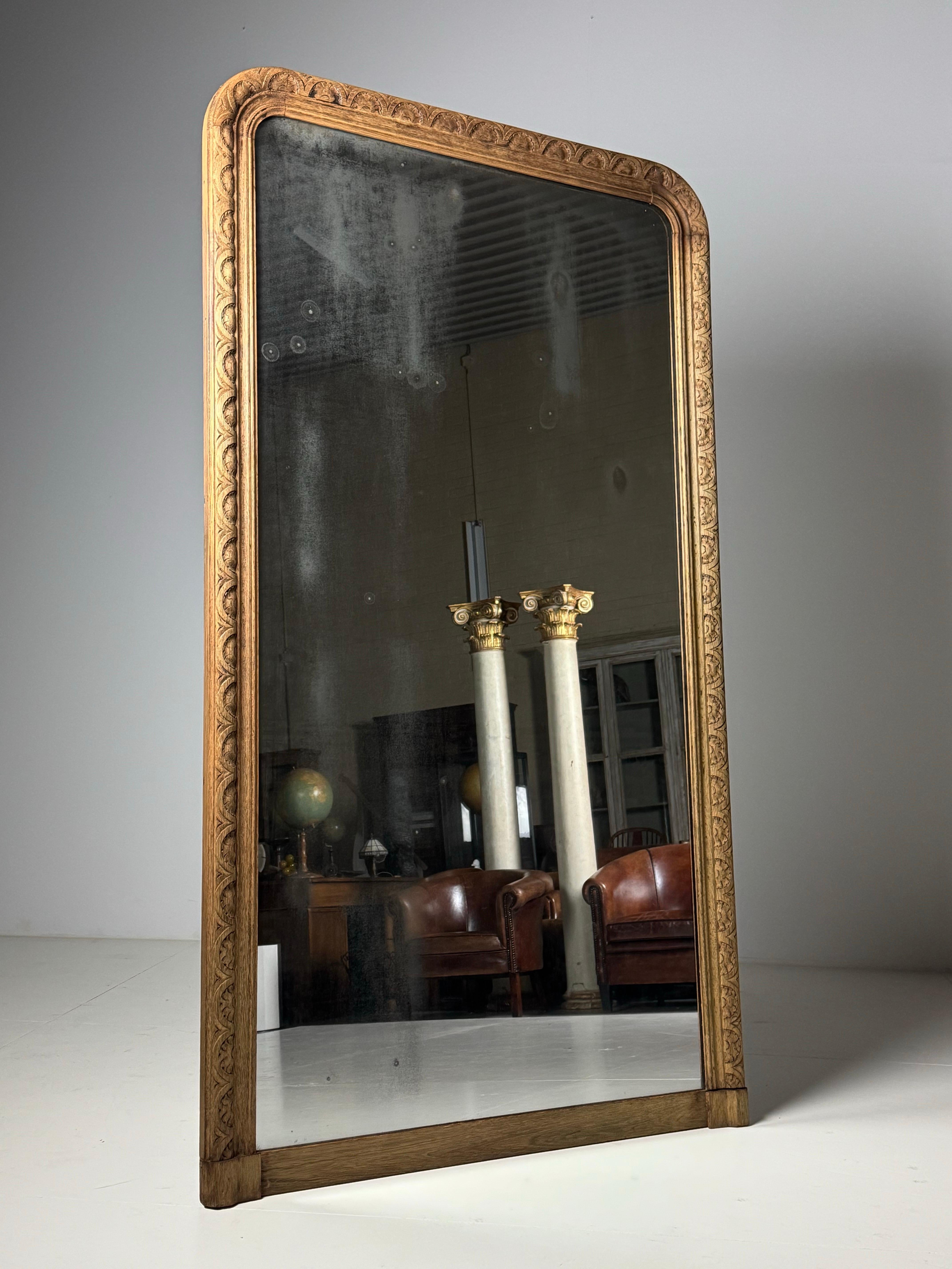 French Hall Mirror 19th century Oak For Sale 12