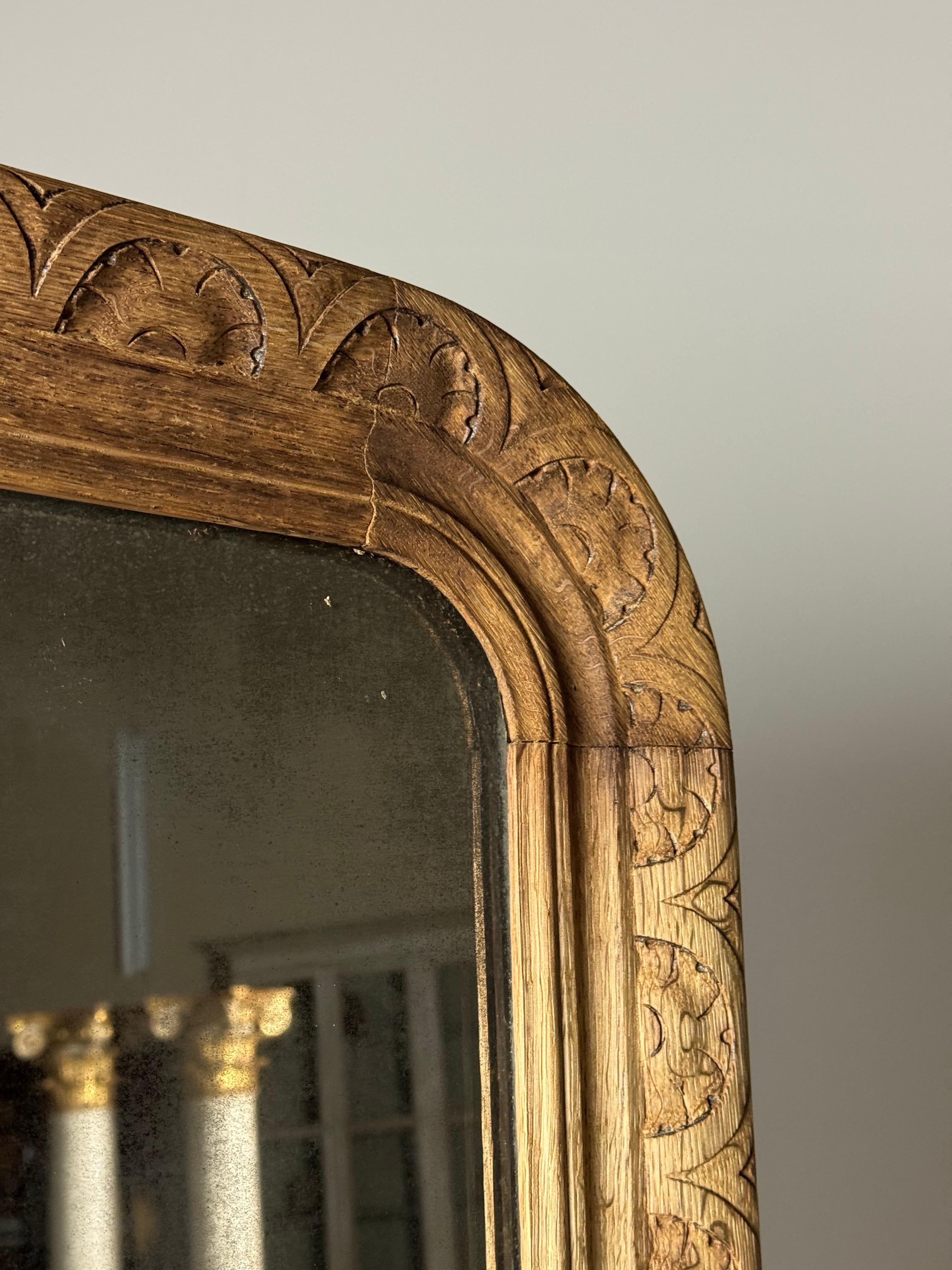 French Hall Mirror 19th century Oak For Sale 4