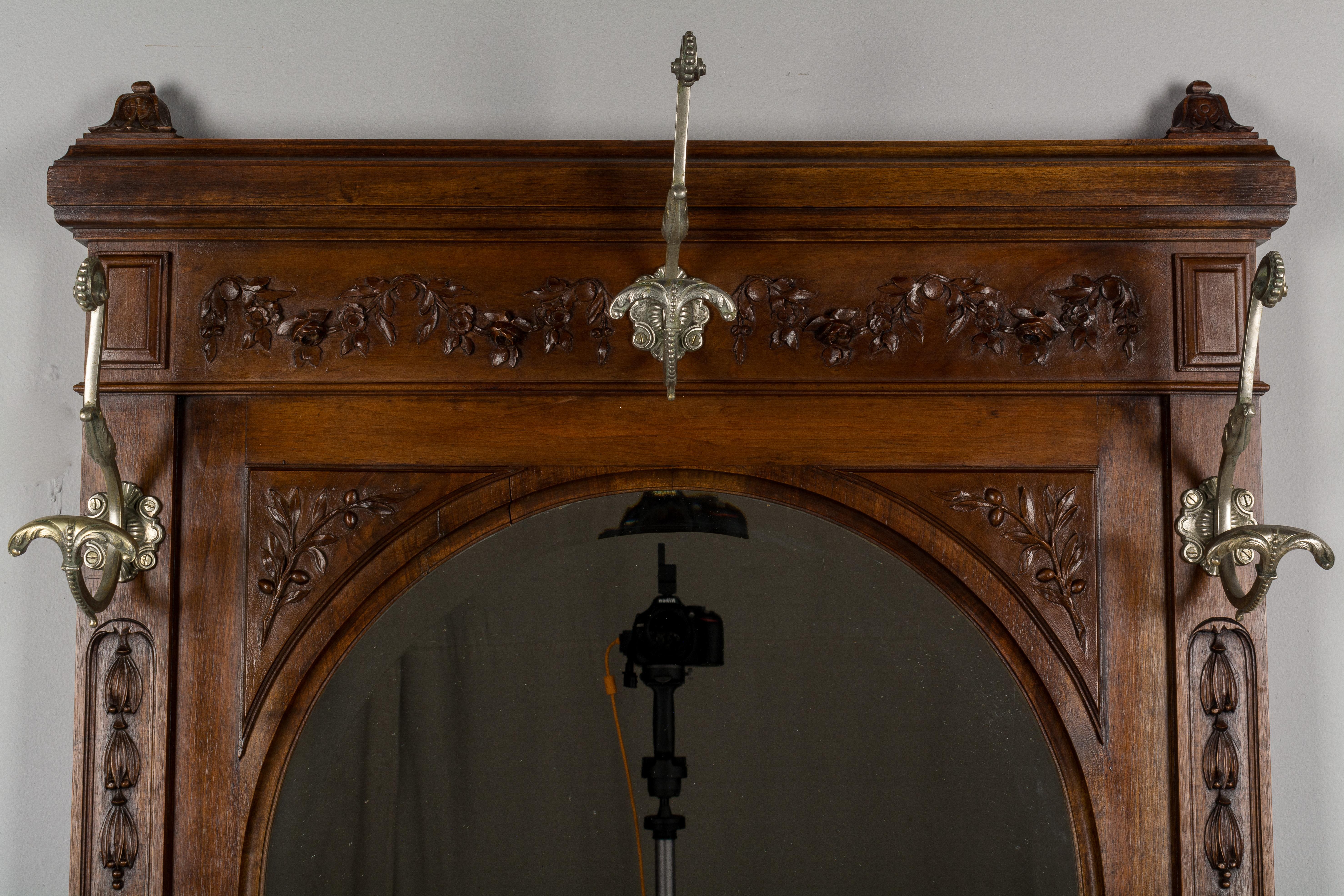 antique hall tree with mirror value