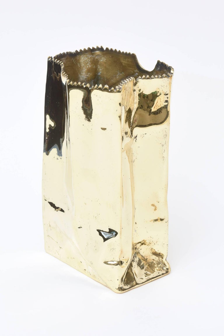 Bronze Paper Bag Sculpture Limited Edition French For Sale at 1stdibs