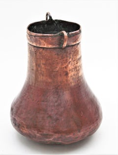 French Copper Tall Cauldron or Planter with Handles