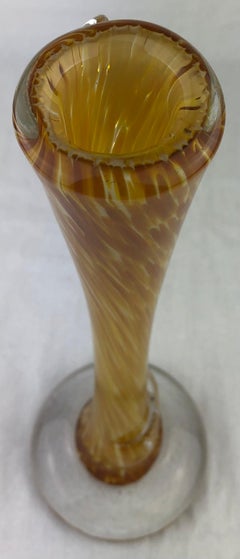 Murano Style Hand Blown Art Glass Stem Vase