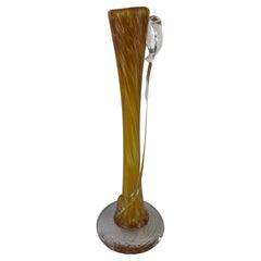 Vaso a stelo in vetro artistico soffiato a mano in stile Murano