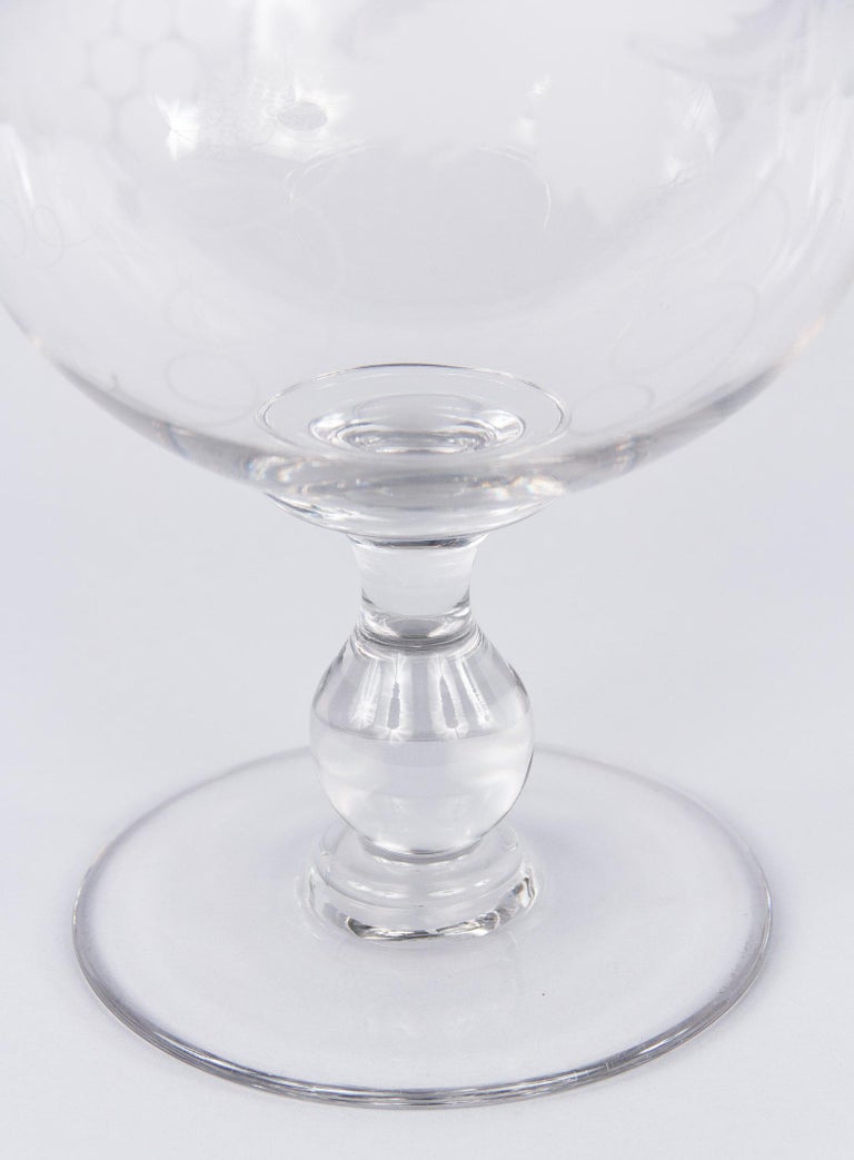 French Hand Blown Crystal Decorative Wine Glass, 20th Century For Sale at 1stDibs decorative