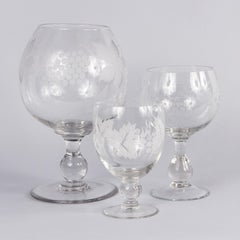 French Hand Blown Crystal Wine Glass, 20th Century