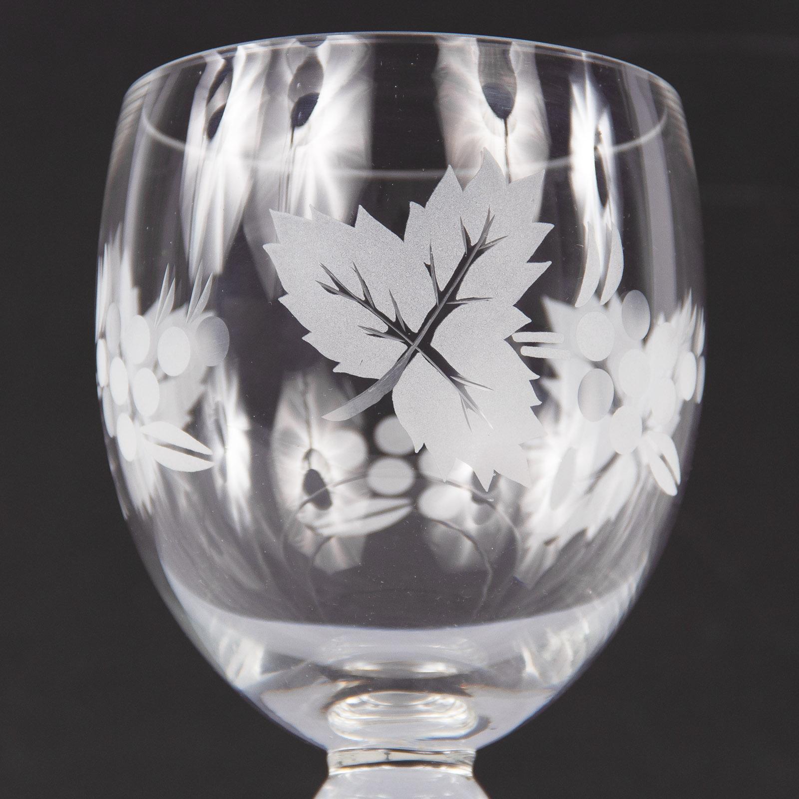 French Hand Blown Crystal Wine Glass, 20th Century For Sale 1