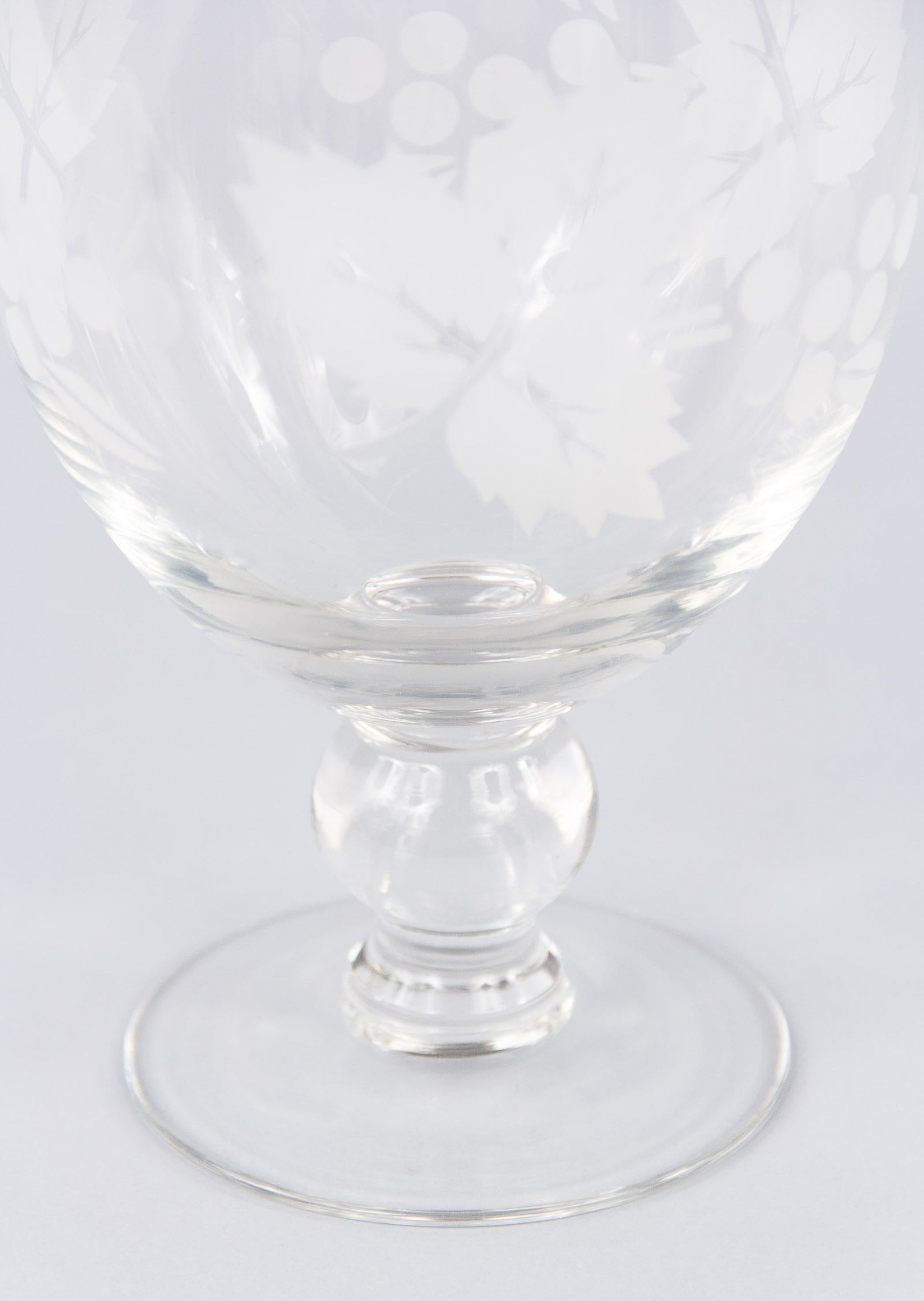 French Hand Blown Crystal Wine Glass, 20th Century For Sale 3