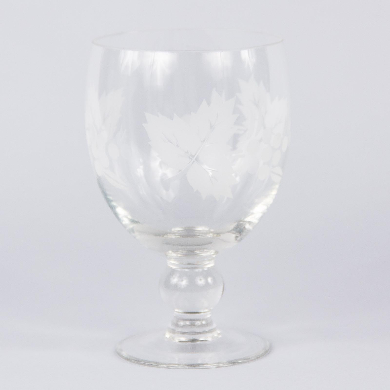 French Hand Blown Crystal Wine Glass, 20th Century For Sale 4