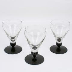 French Hand-Blown Glass and Bakelite Absinthe Glasses, 3 pieces, 1910s